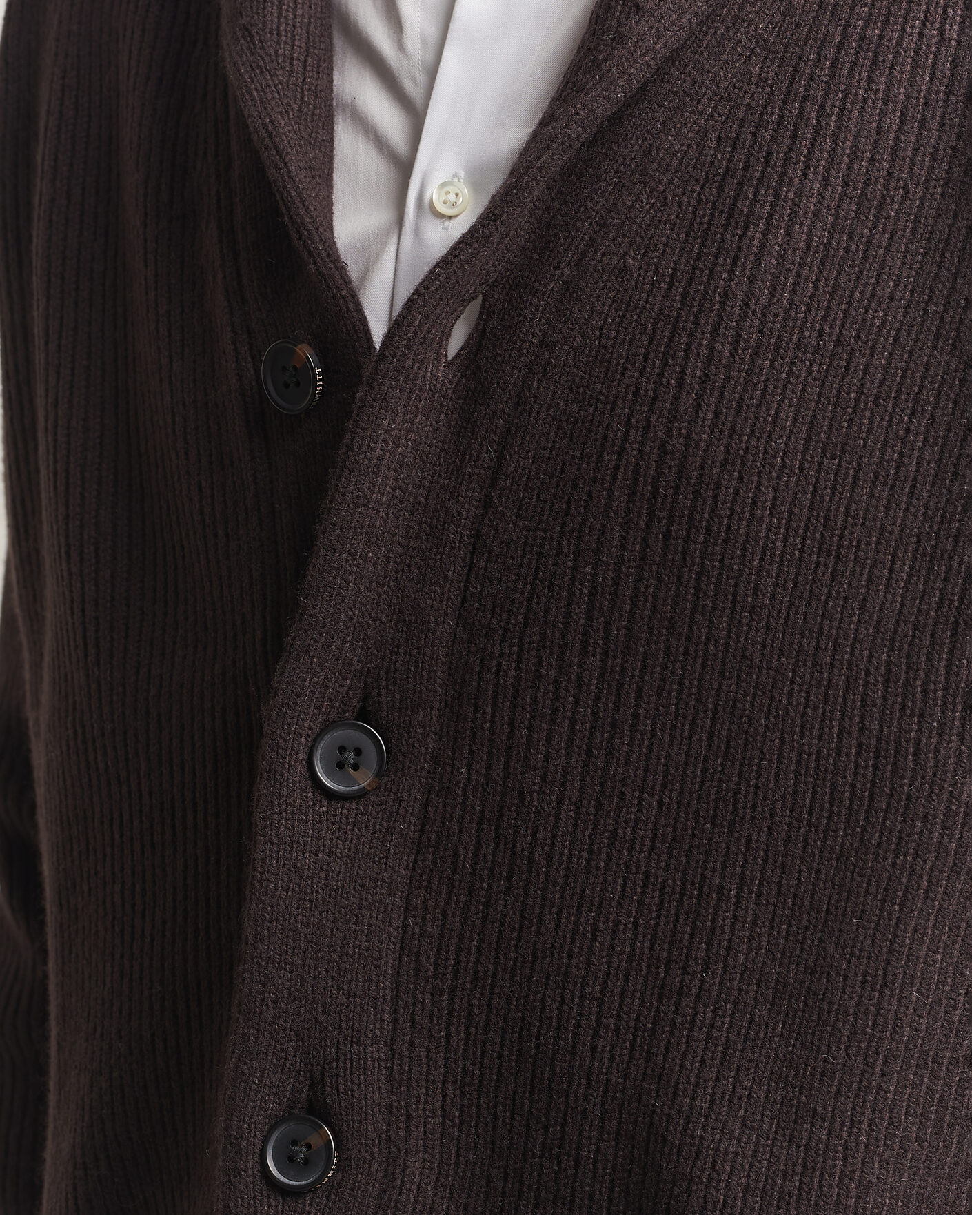 Uomini | Maglieria | Charles Tyrwhitt | Chunky Merino Shawl Neck Cardigan Chocolate