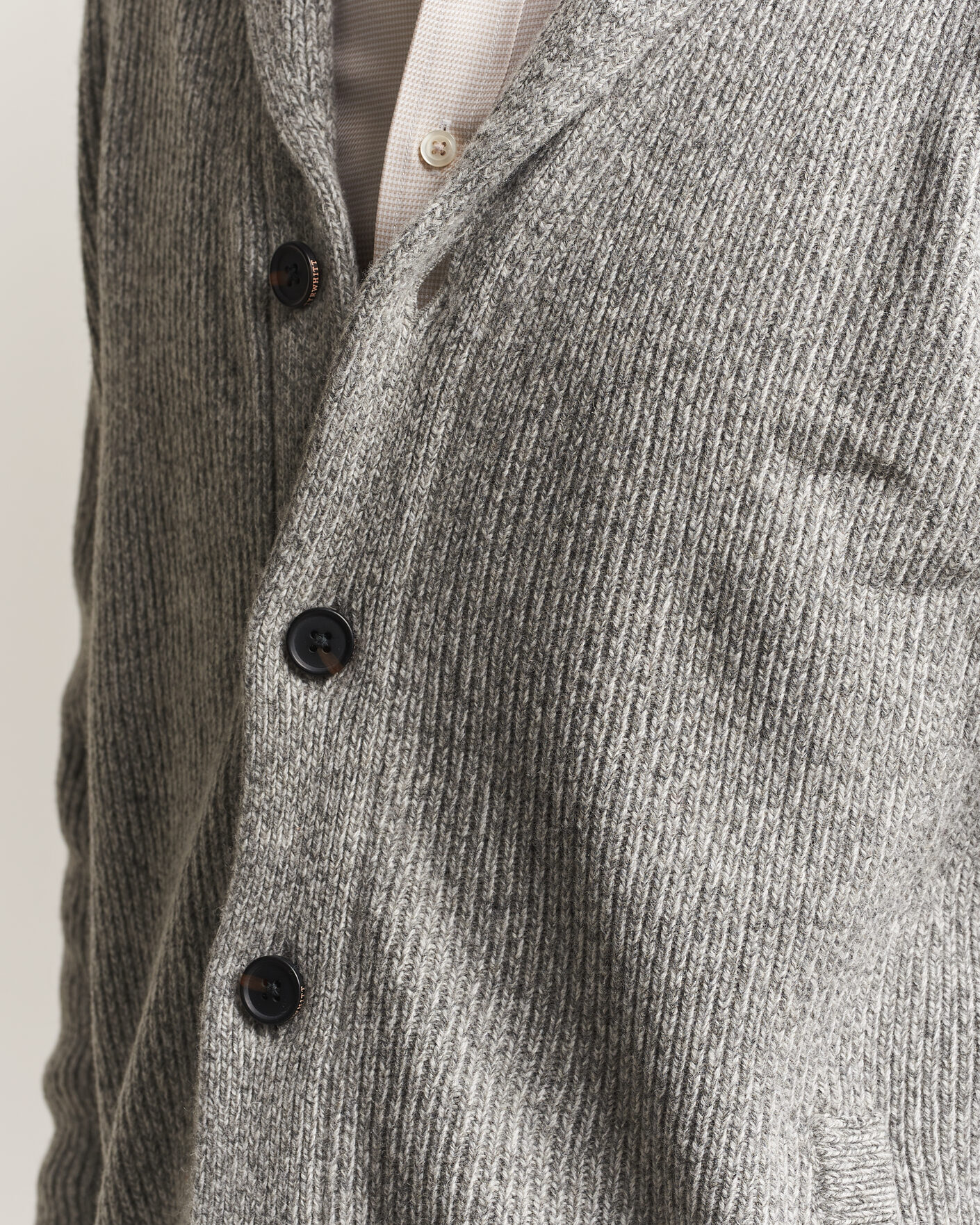 Uomini | Maglieria | Charles Tyrwhitt | Chunky Merino Shawl Neck Cardigan Grey