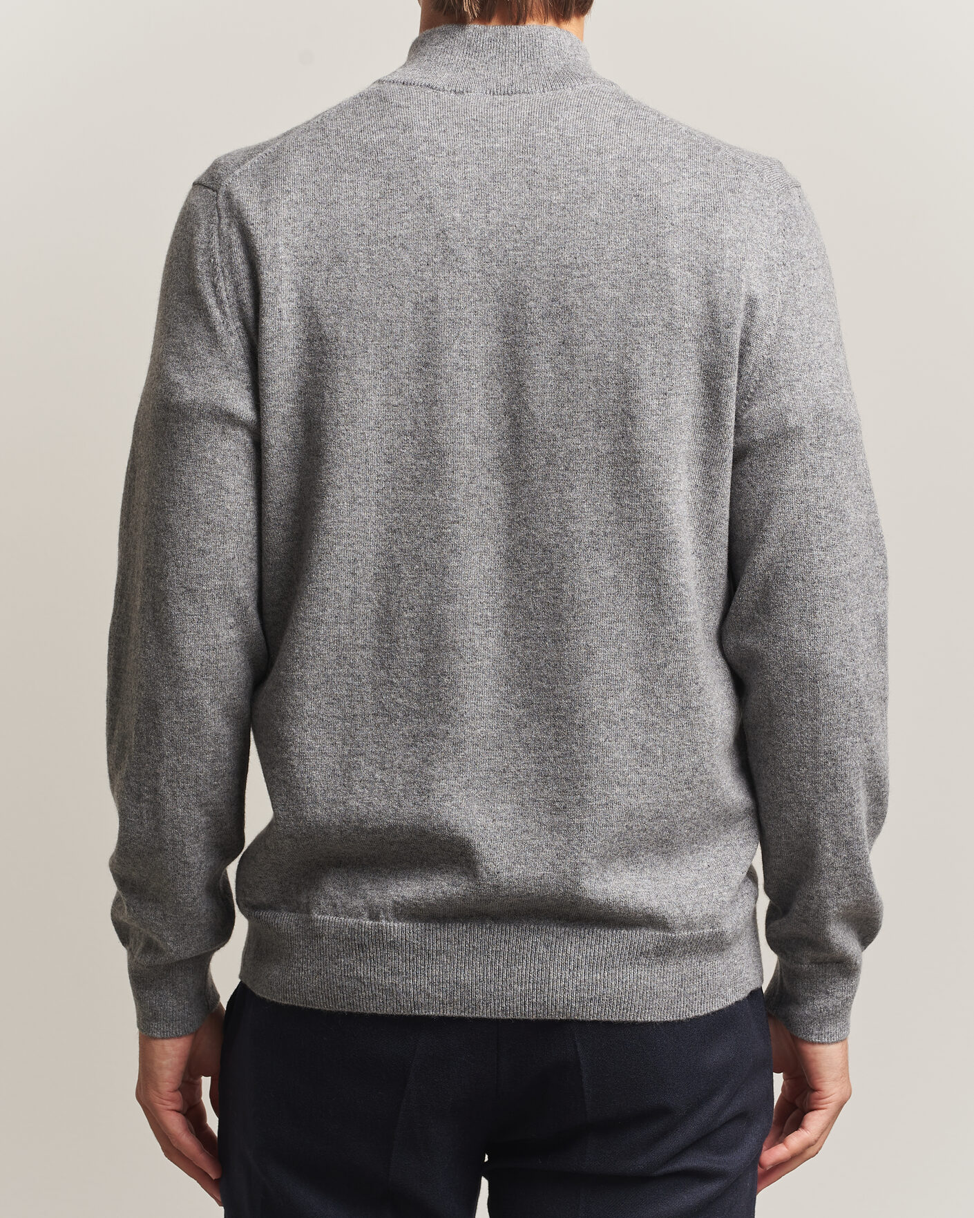 Uomini | Maglieria | Charles Tyrwhitt | Pure Cashmere Zip Neck Jumper Grey