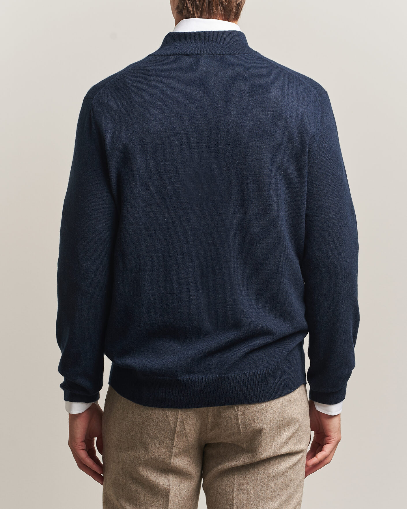 Uomini | Maglieria | Charles Tyrwhitt | Pure Cashmere Zip Neck Jumper Navy