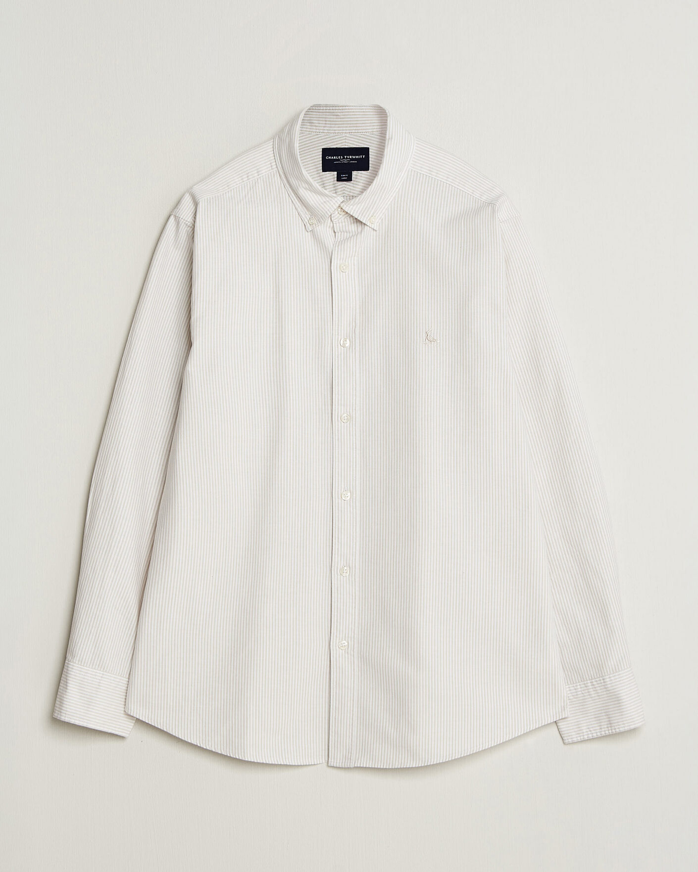 Uomini | Camicie | Charles Tyrwhitt | Button Down Stretch Oxford Shirt Stone