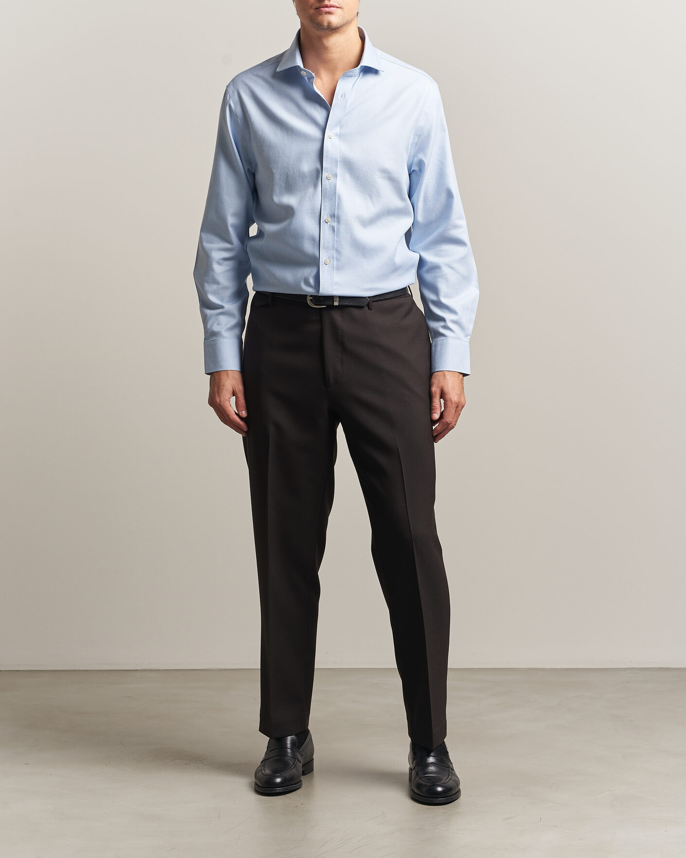 Uomini | Camicie | Charles Tyrwhitt | Slim Fit Non Iron Trafalgar Weave Shirt Sky Blue