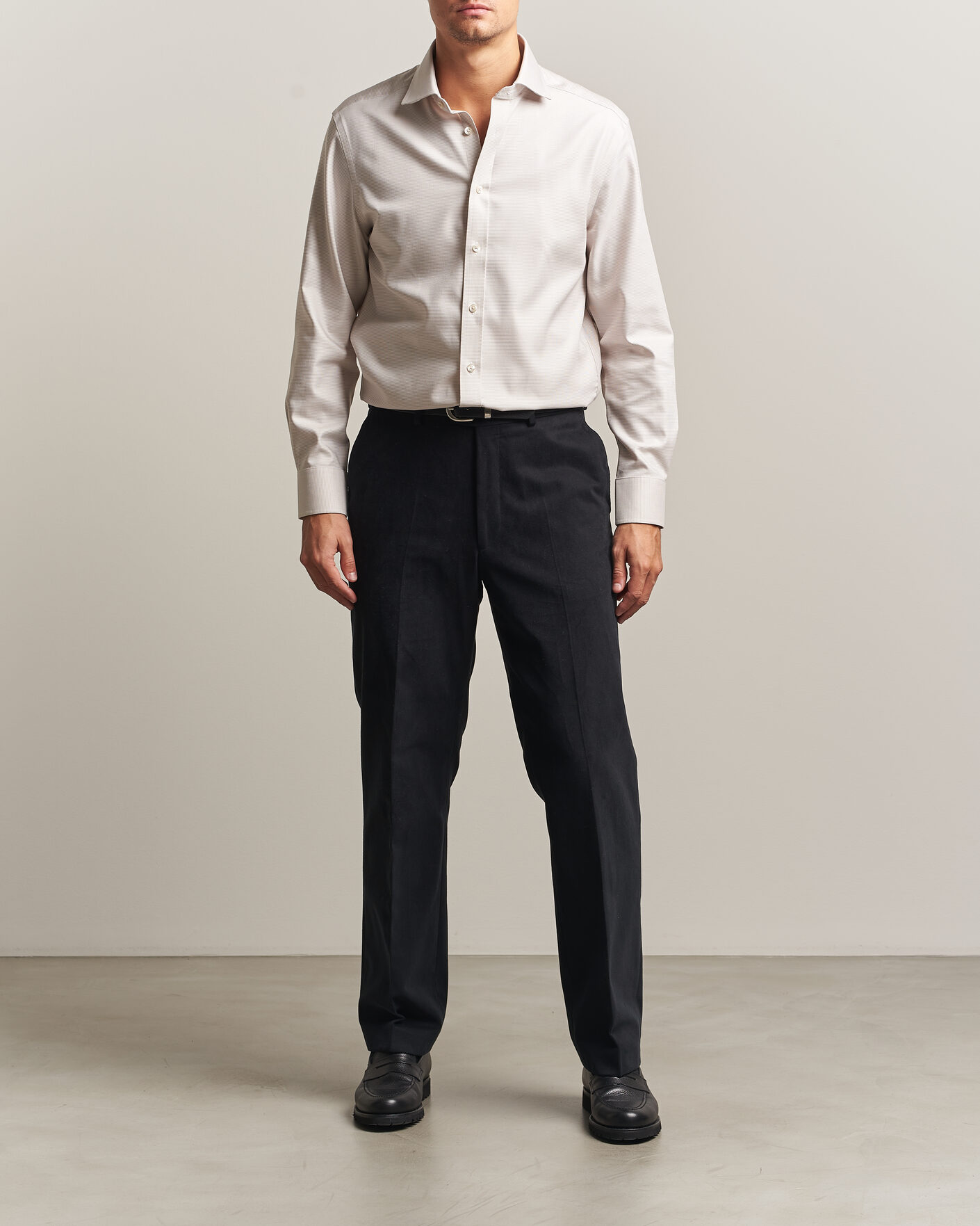 Uomini | Camicie | Charles Tyrwhitt | Slim Fit Non Iron Trafalgar Weave Shirt Stone