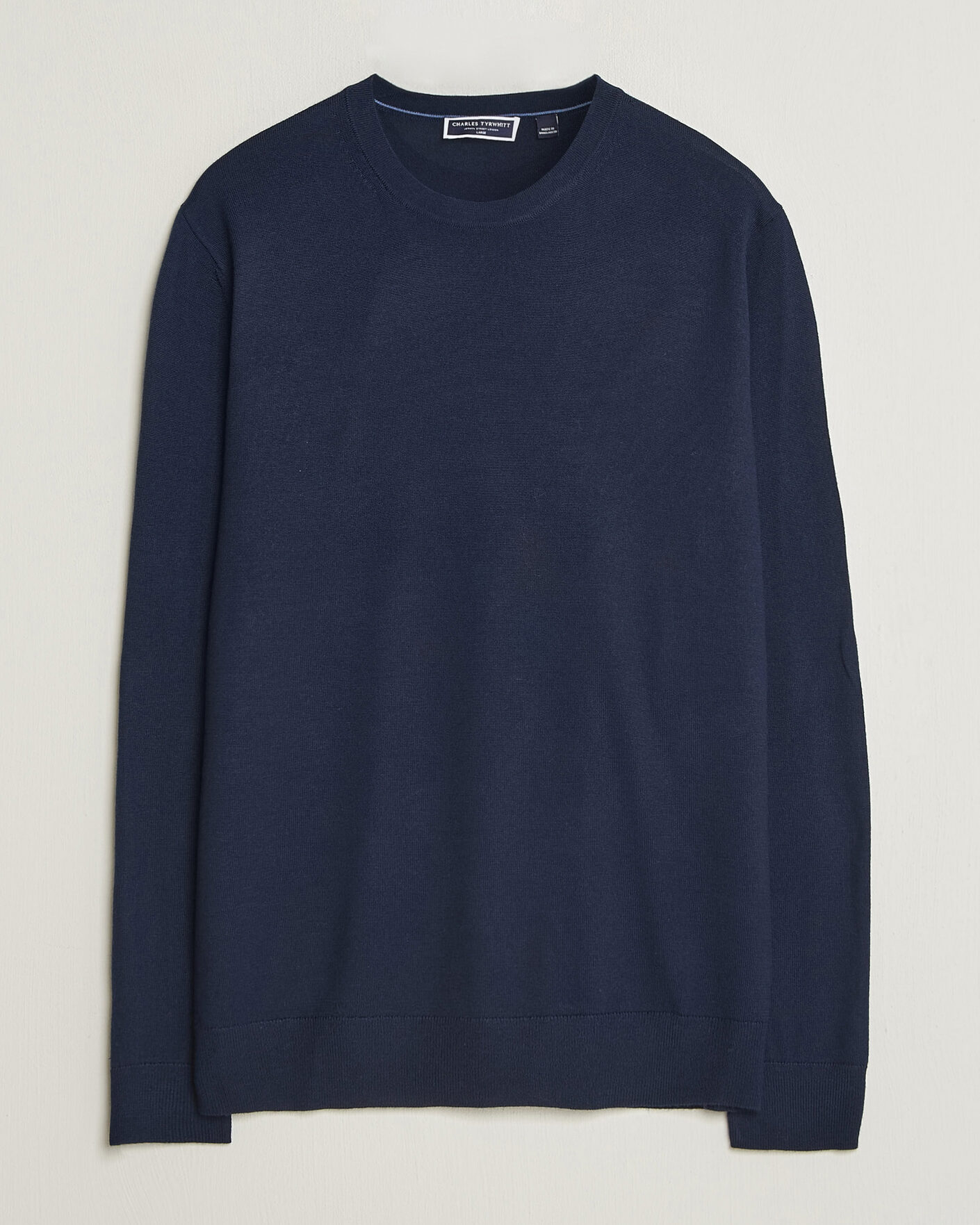 Uomini | Maglieria | Charles Tyrwhitt | Pure Merino Crew Neck Jumper Navy