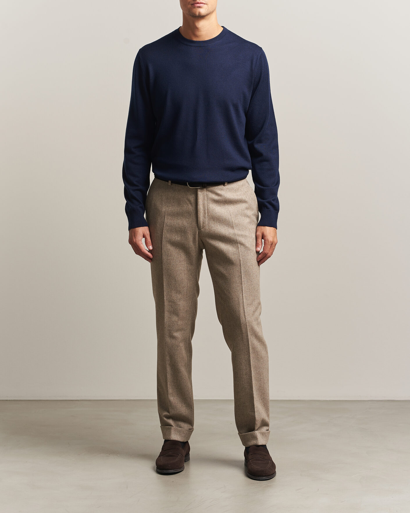 Uomini | Maglieria | Charles Tyrwhitt | Pure Merino Crew Neck Jumper Navy