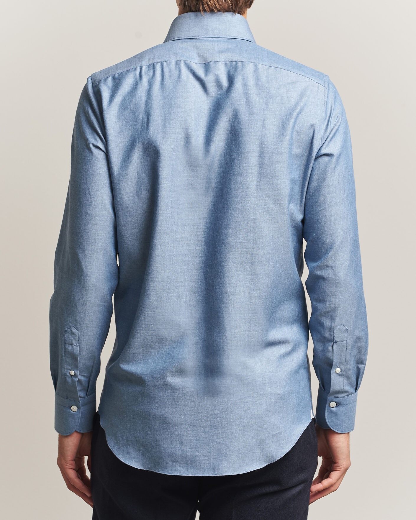 Uomini | Camicie | Finamore Napoli | Milano Slim Cashmere BD Shirt Light Blue