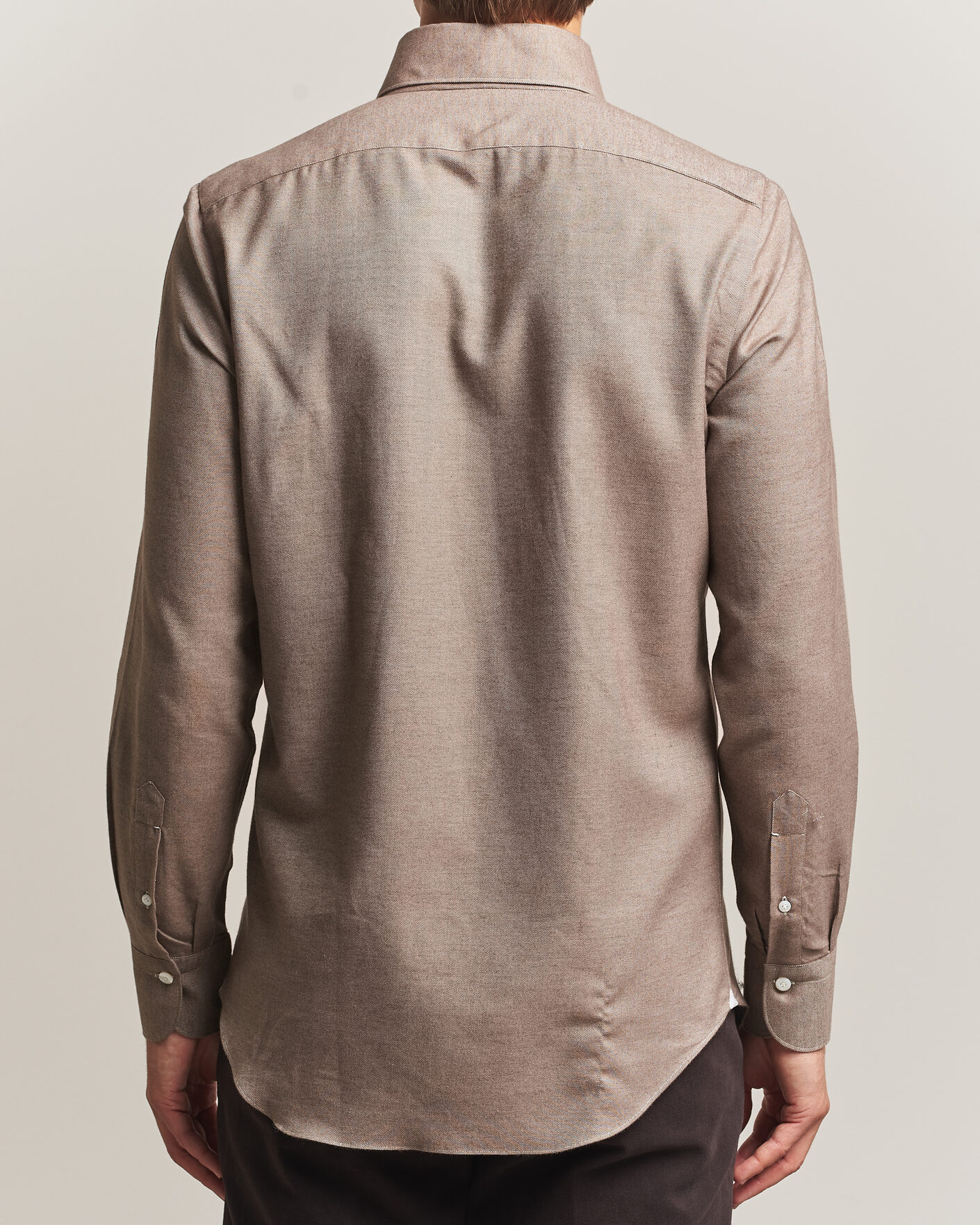 Uomini | Camicie | Finamore Napoli | Milano Slim Cashmere BD Shirt Brown