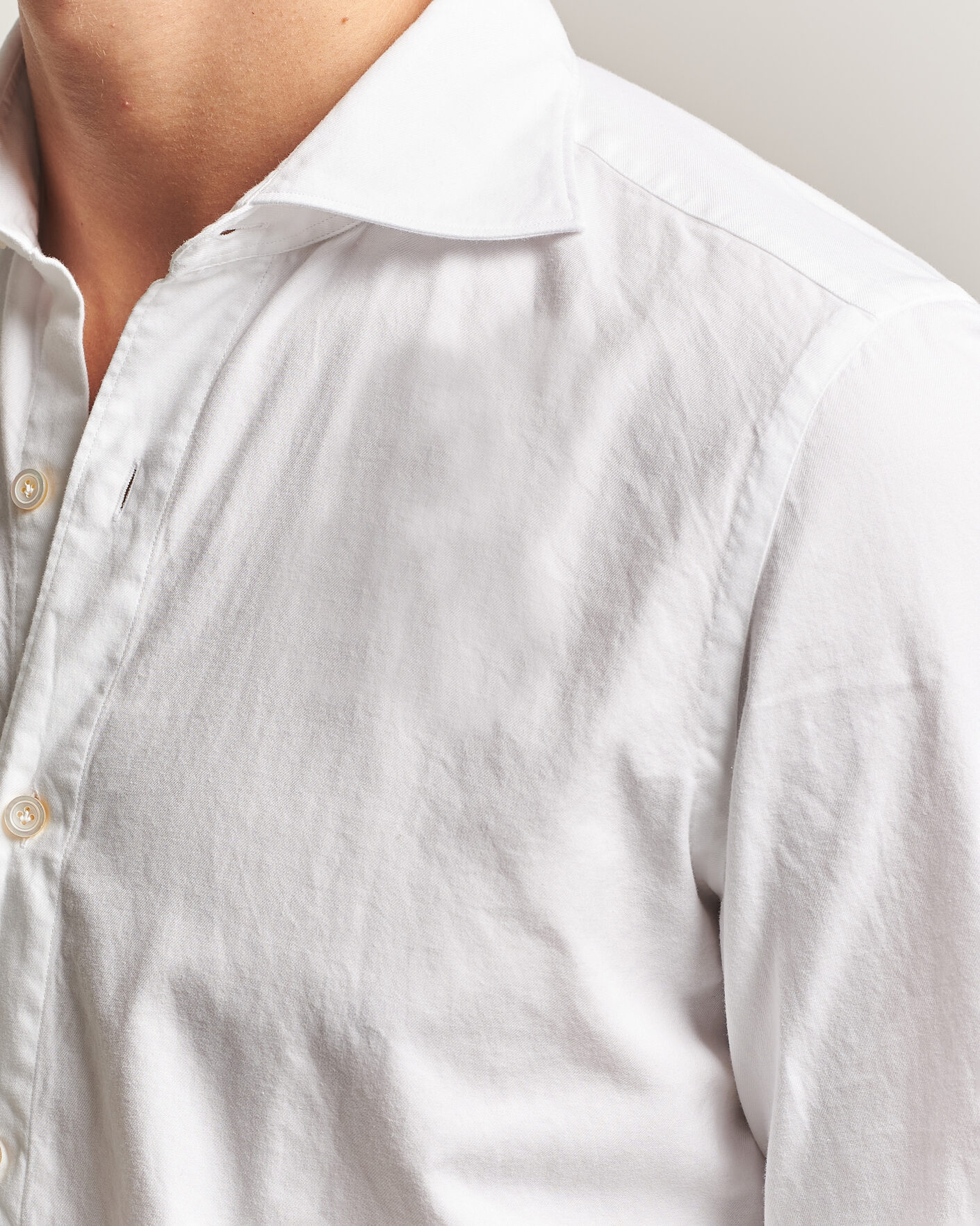 Uomini | Camicie | Finamore Napoli | Gaeta Flannel Sport Shirt White