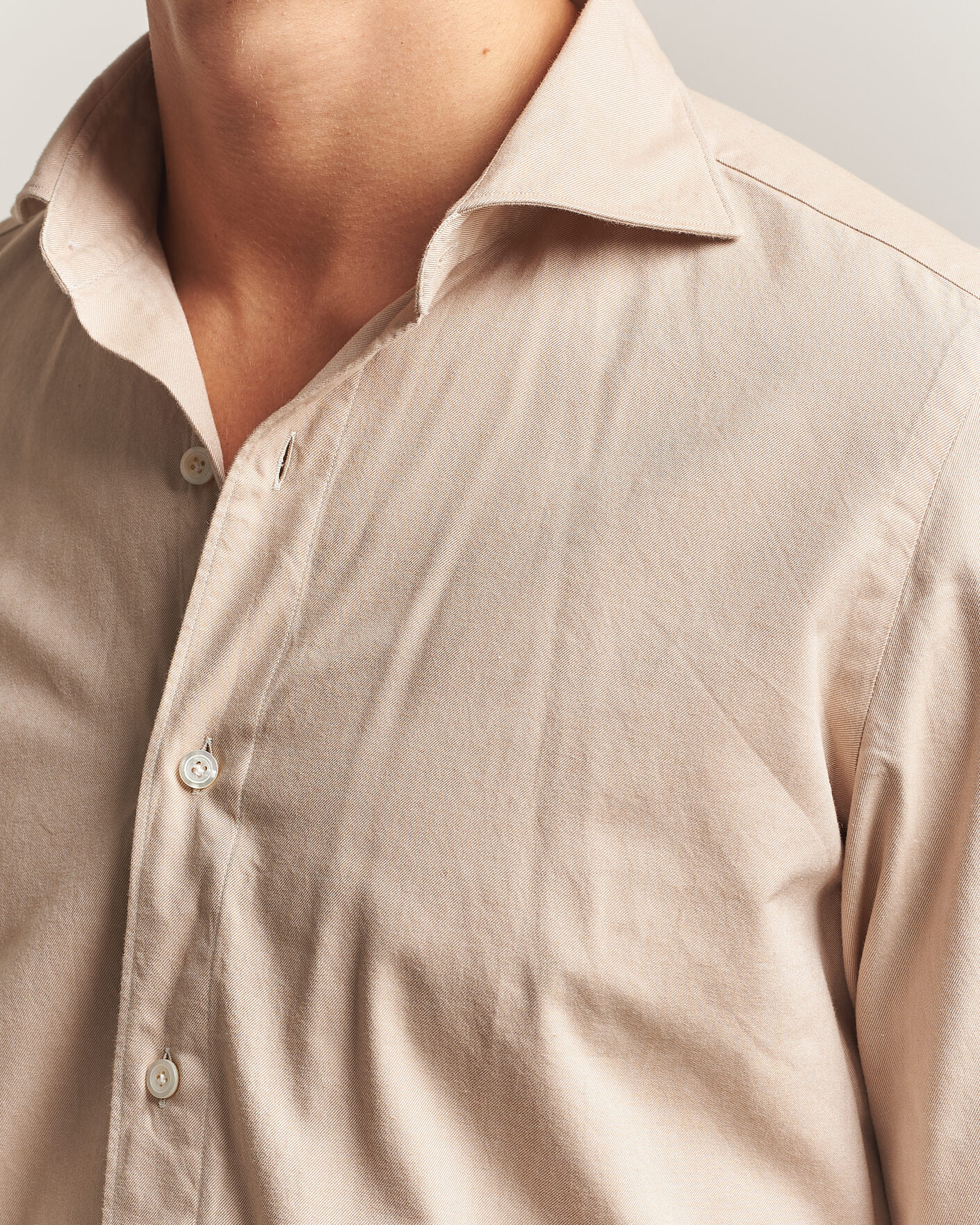 Uomini | Camicie | Finamore Napoli | Gaeta Flannel Sport Shirt Beige