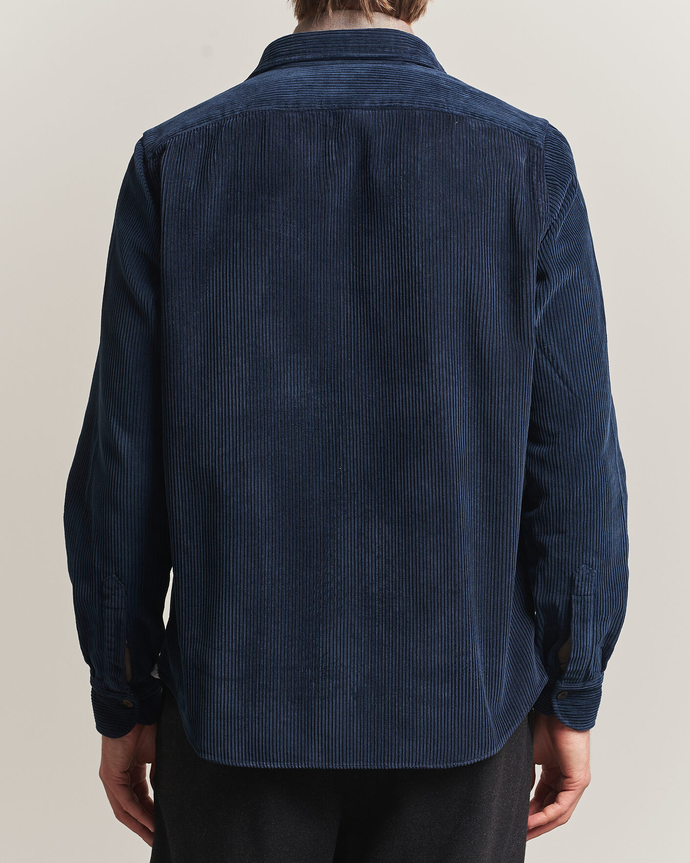 Uomini | Camicie | Finamore Napoli | Garment Dyed Corduroy Overshirt Navy