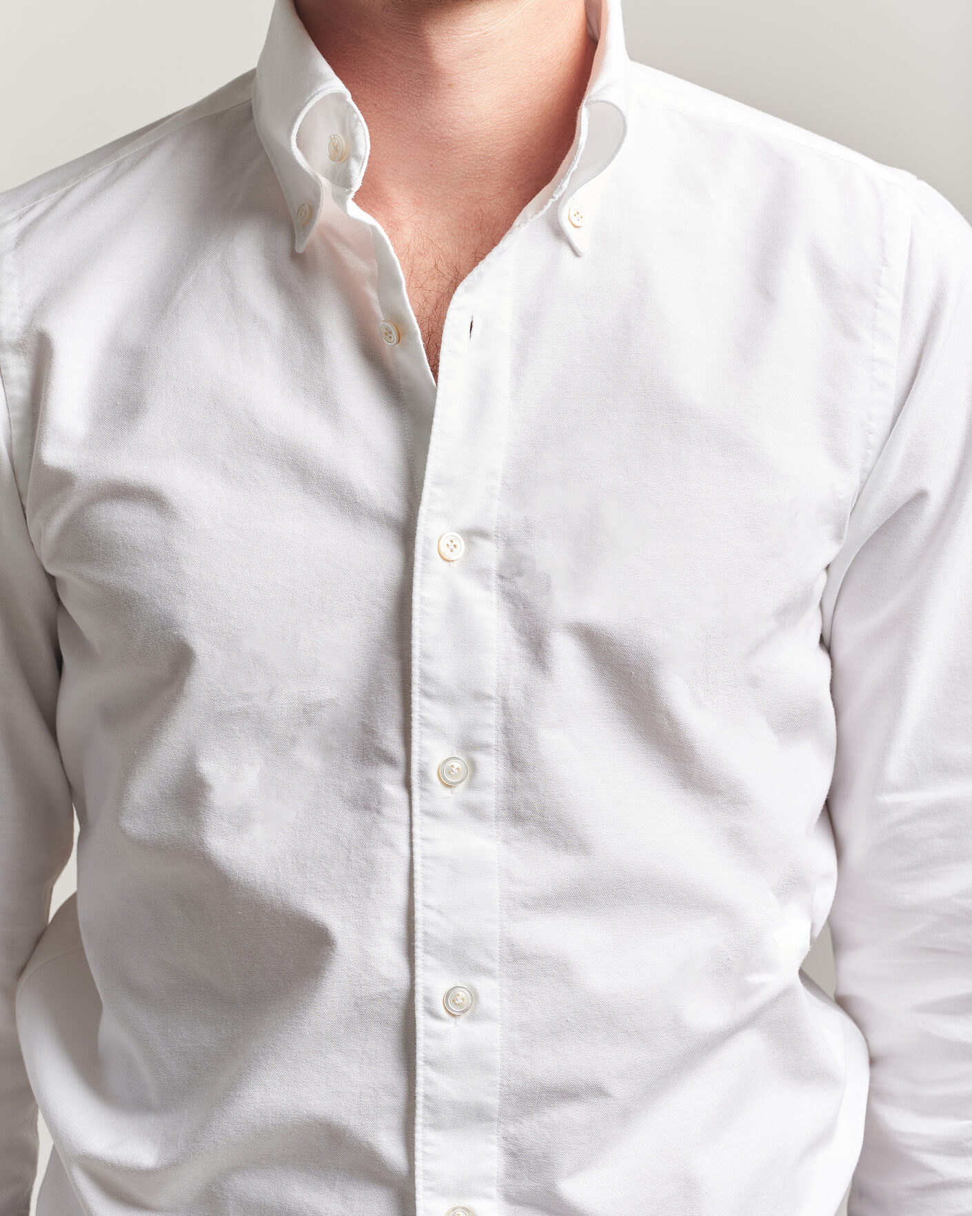 Uomini | Camicie | Finamore Napoli | Gaeta Oxford Button Down Shirt White