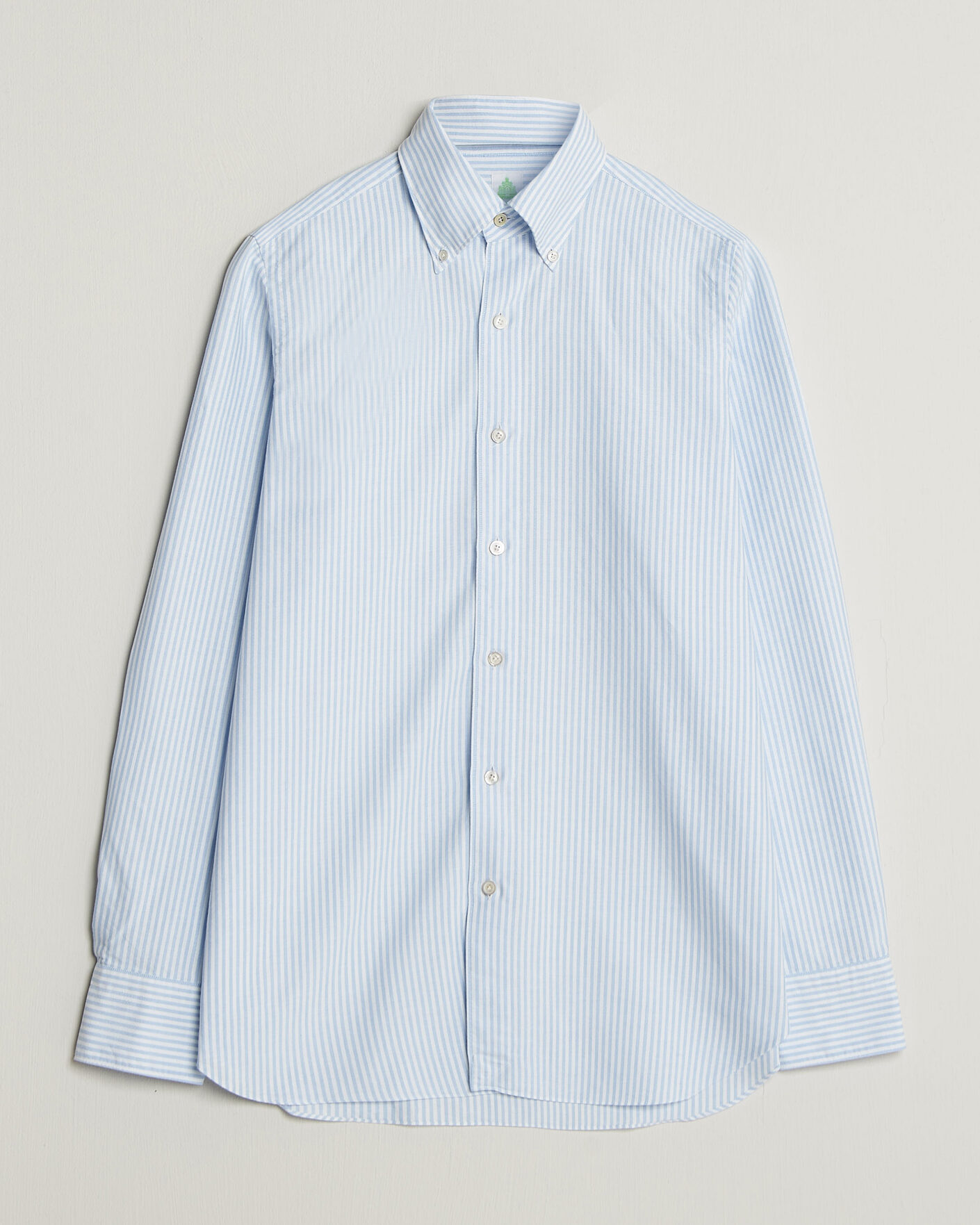 Uomini | Camicie | Finamore Napoli | Gaeta Oxford Button Down Shirt Light Blue Stripe