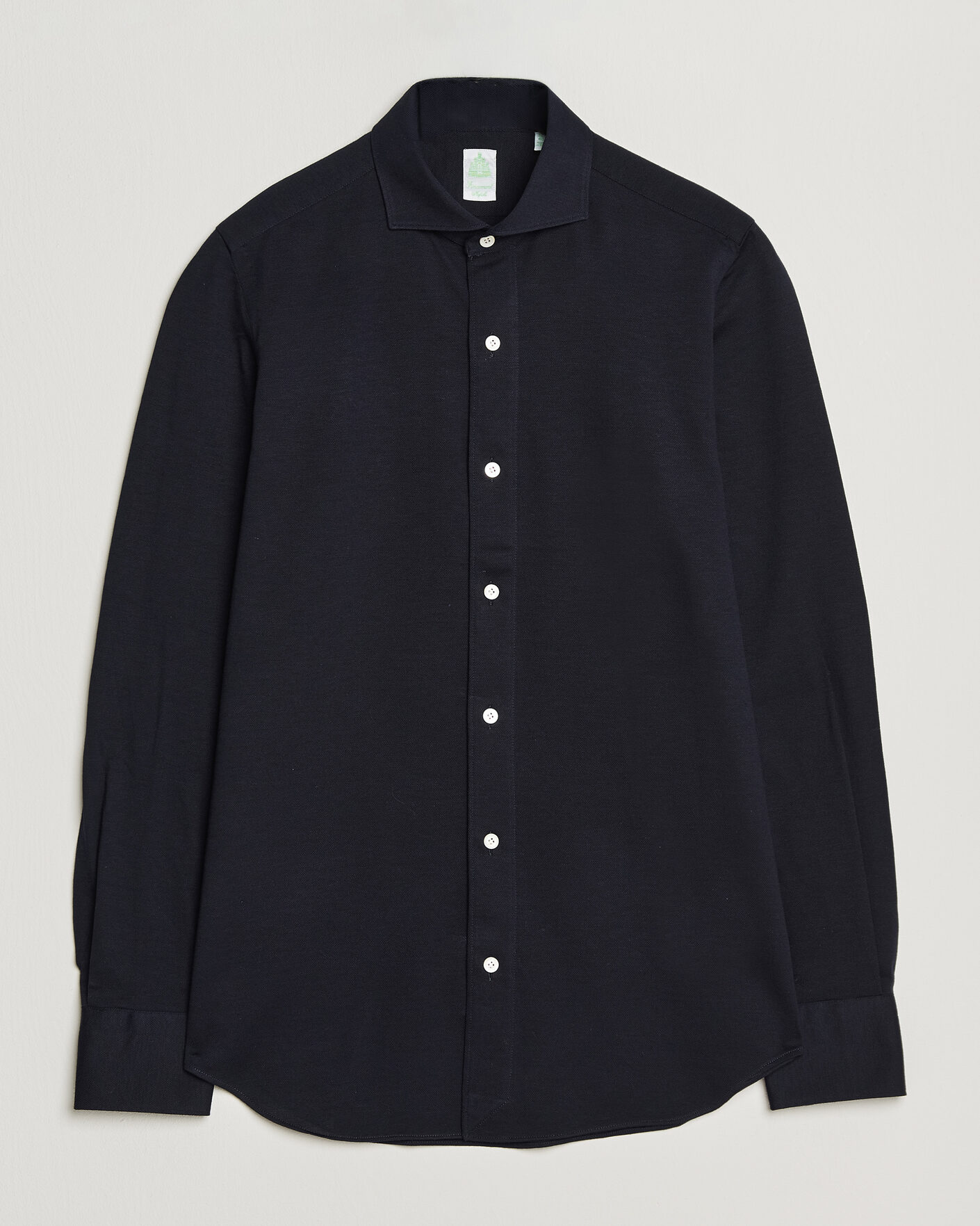 Uomini | Camicie | Finamore Napoli | Cotton/Cashmere Jersey Shirt Navy