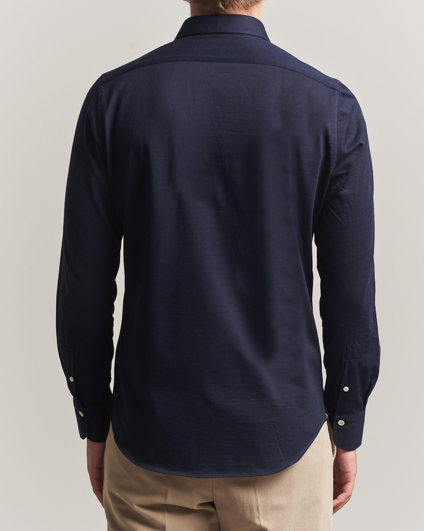 Uomini | Camicie | Finamore Napoli | Cotton/Cashmere Jersey Shirt Navy