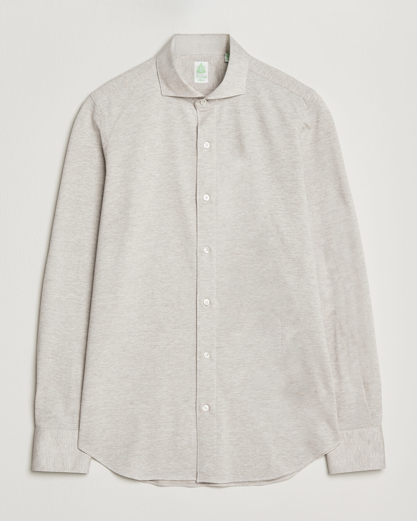 Uomini | Camicie | Finamore Napoli | Cotton/Cashmere Jersey Shirt Beige