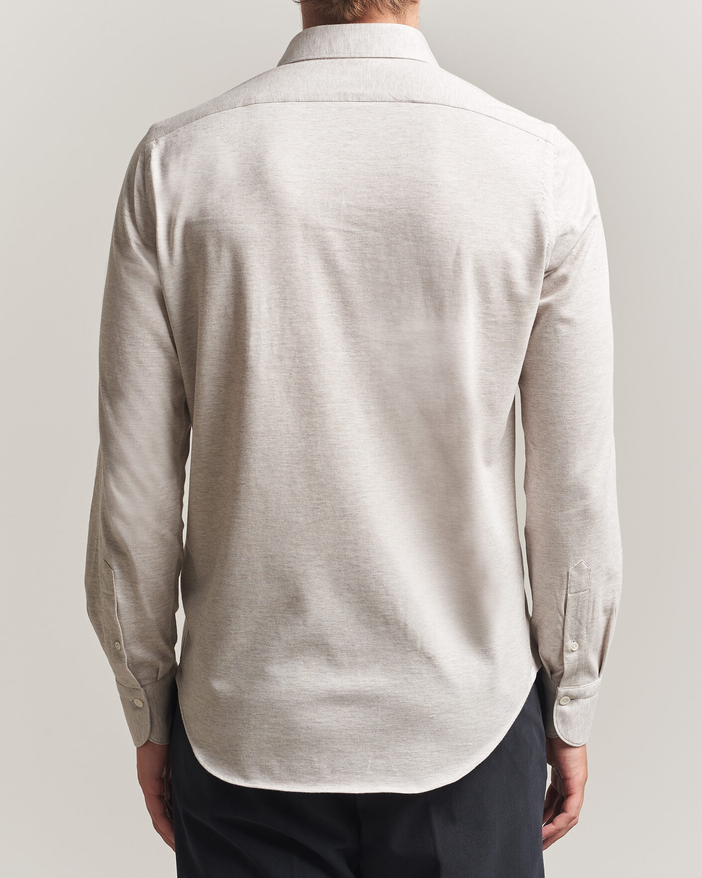 Uomini | Camicie | Finamore Napoli | Cotton/Cashmere Jersey Shirt Beige
