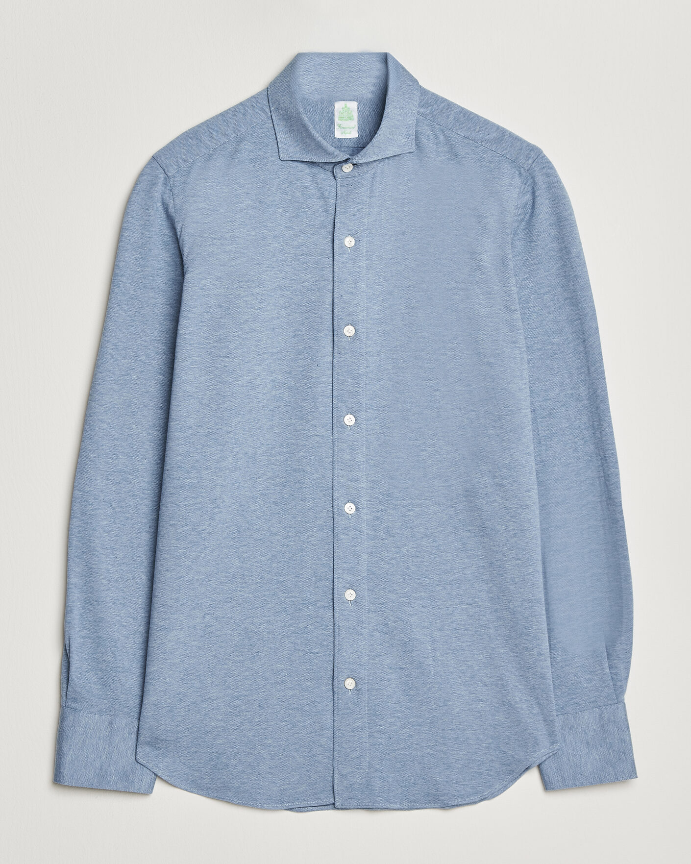 Uomini | Camicie | Finamore Napoli | Cotton/Cashmere Jersey Shirt Light Blue