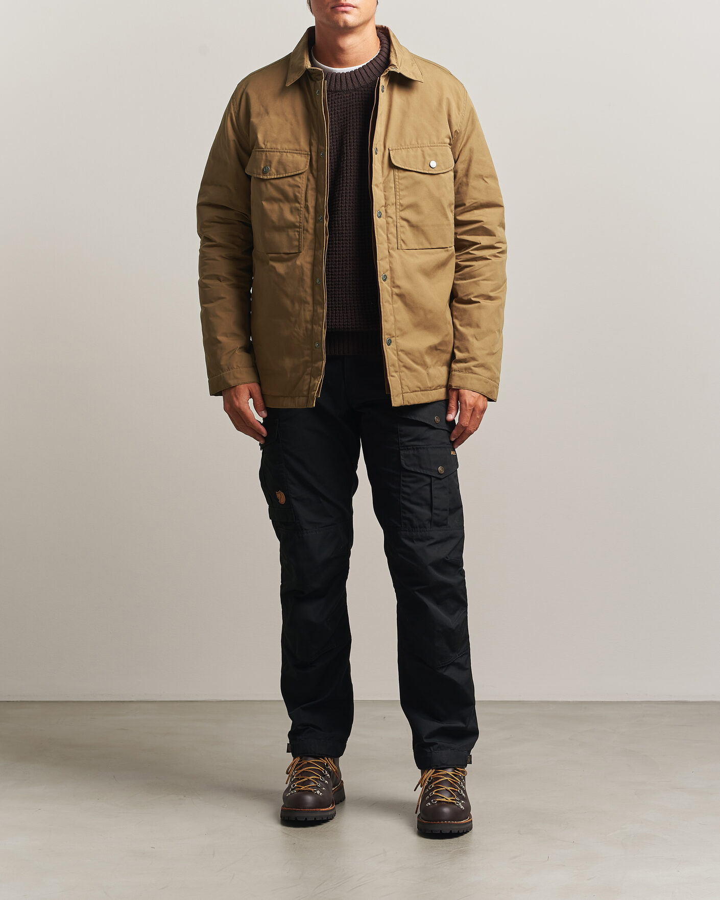 Uomini | Giacche | Fjällräven | Övik Down Shirt Jacket Wood Brown