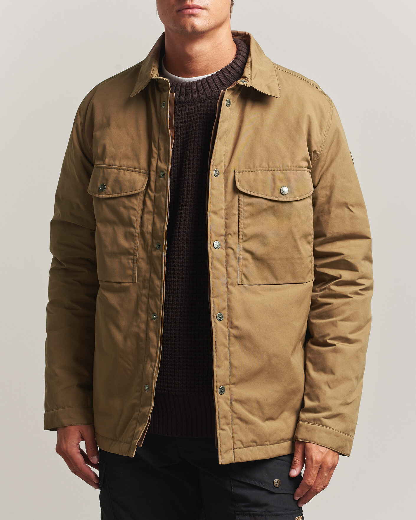 Uomini | Giacche | Fjällräven | Övik Down Shirt Jacket Wood Brown