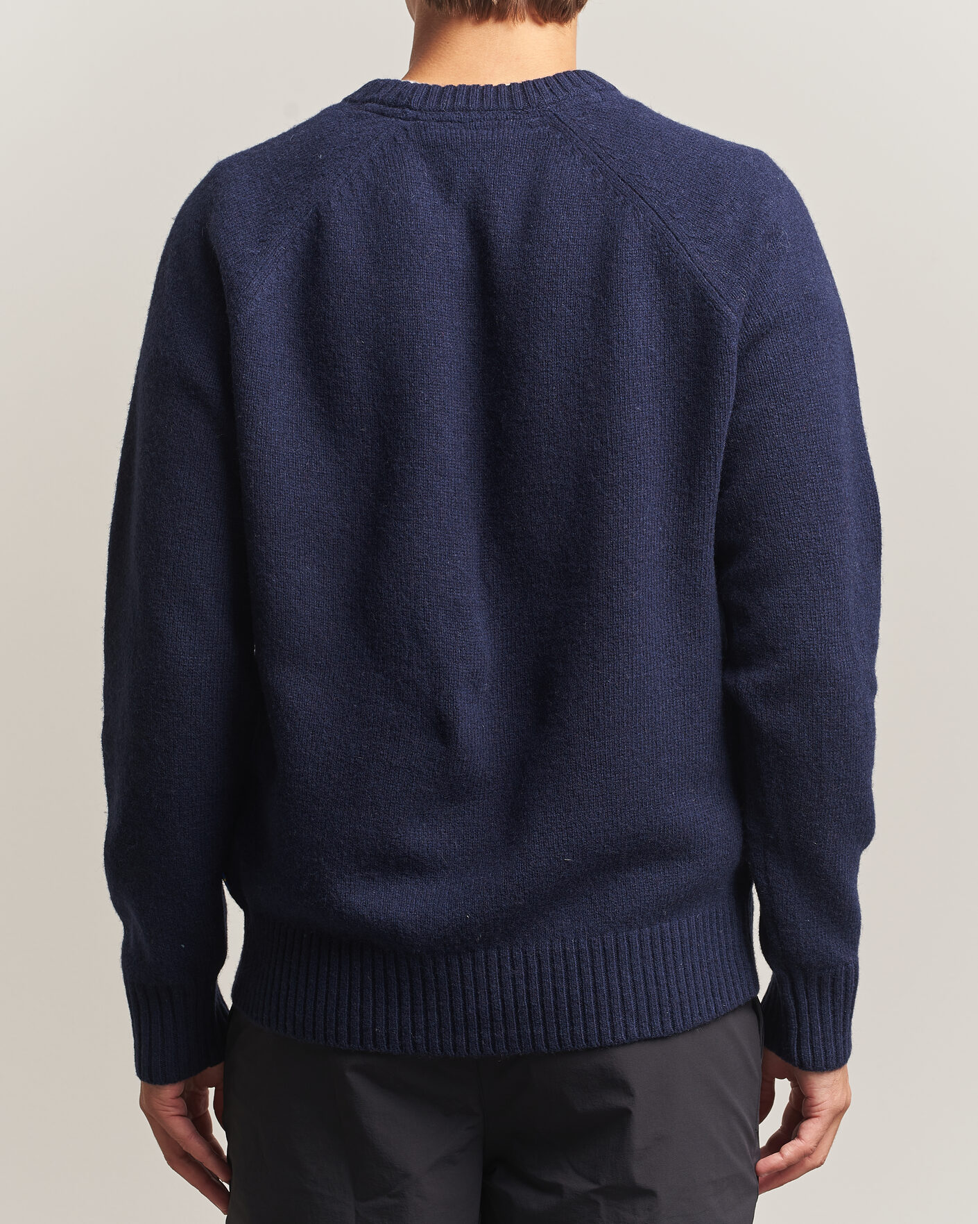 Uomini | Maglieria | Fjällräven | Logo Knit Wool Sweater Dark Navy