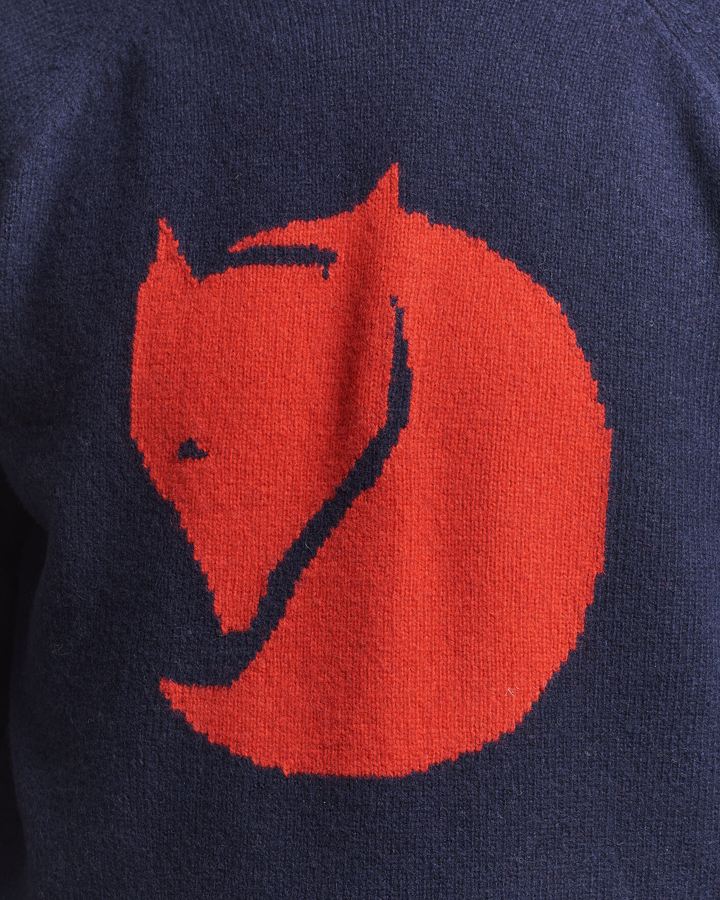 Uomini | Maglieria | Fjällräven | Logo Knit Wool Sweater Dark Navy