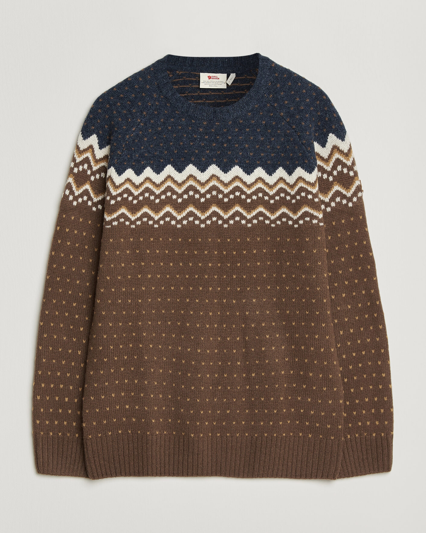 Uomini | Maglieria | Fjällräven | Övik Knit Wool Sweater Dark Oak