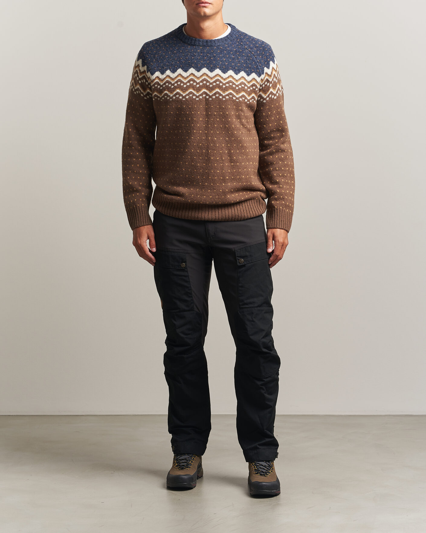 Uomini | Maglieria | Fjällräven | Övik Knit Wool Sweater Dark Oak