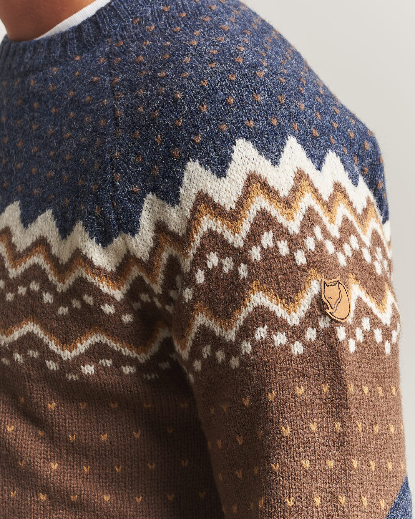 Uomini | Maglieria | Fjällräven | Övik Knit Wool Sweater Dark Oak