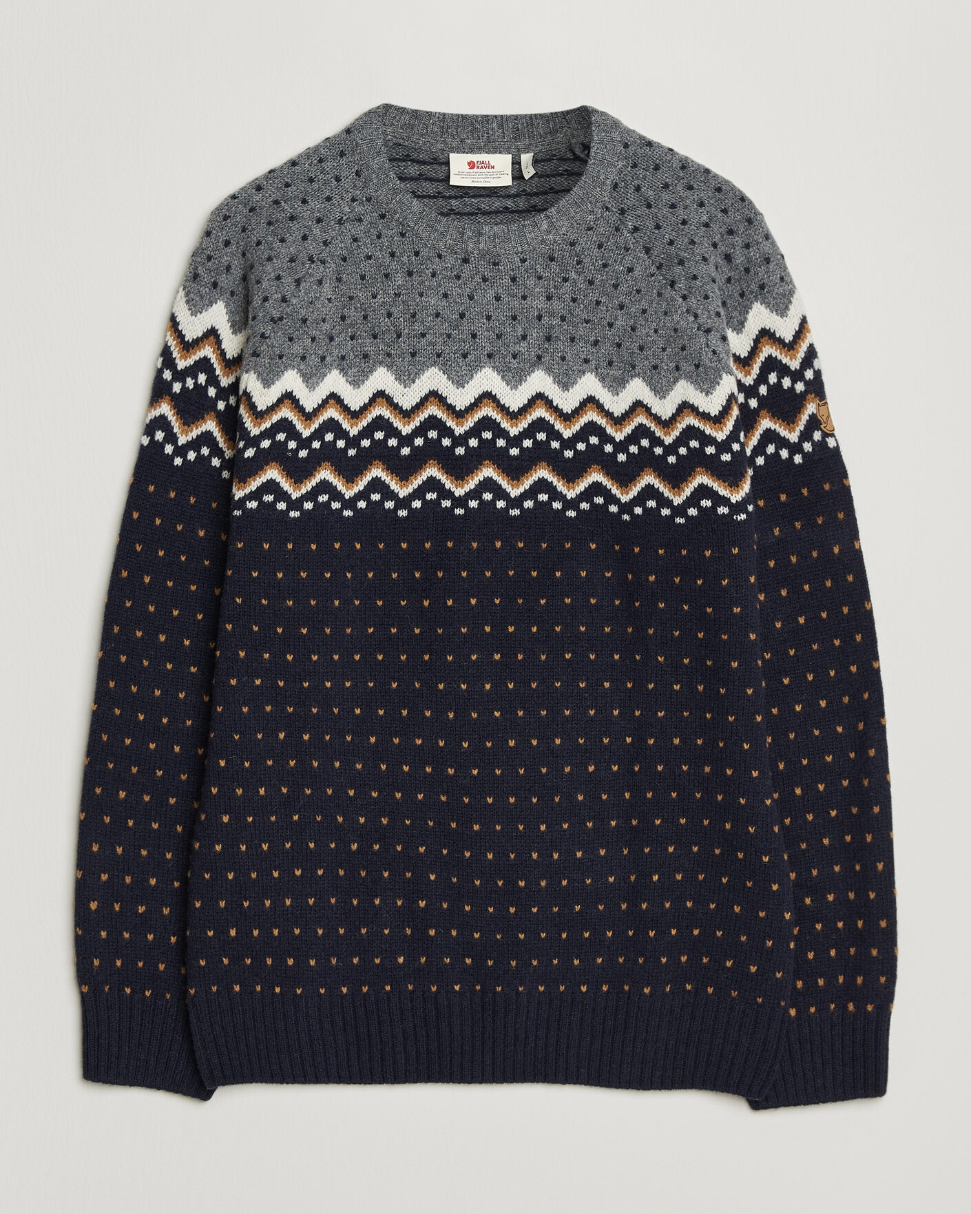 Uomini | Maglieria | Fjällräven | Övik Knit Wool Sweater Dark Navy