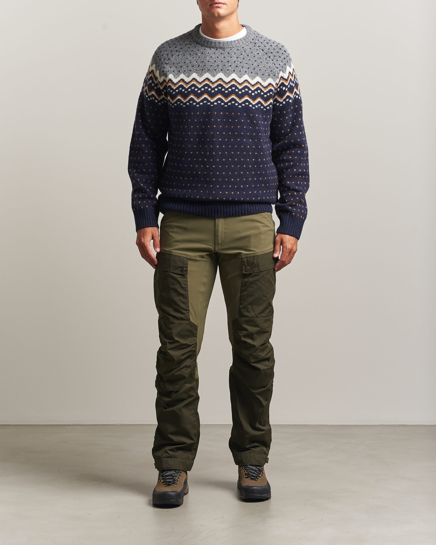 Uomini | Maglieria | Fjällräven | Övik Knit Wool Sweater Dark Navy