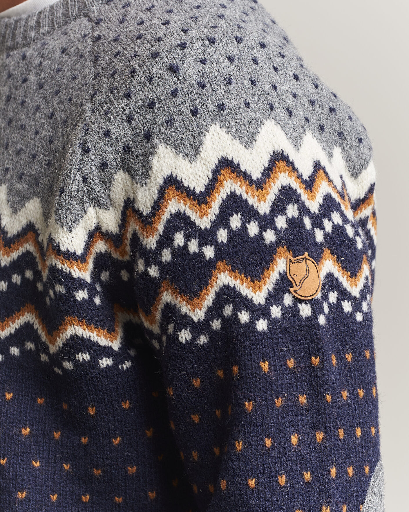 Uomini | Maglieria | Fjällräven | Övik Knit Wool Sweater Dark Navy
