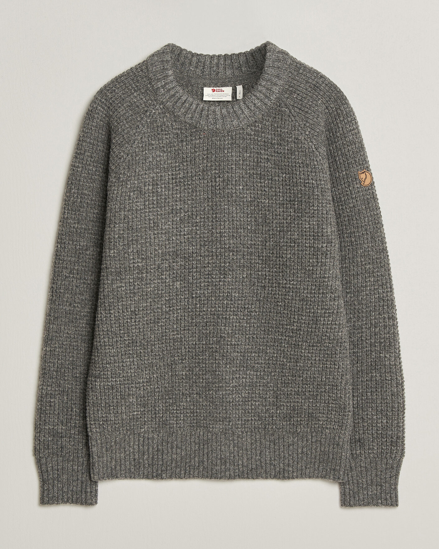 Uomini | Maglieria | Fjällräven | Övik Wool Waffle Knit Grey Melange