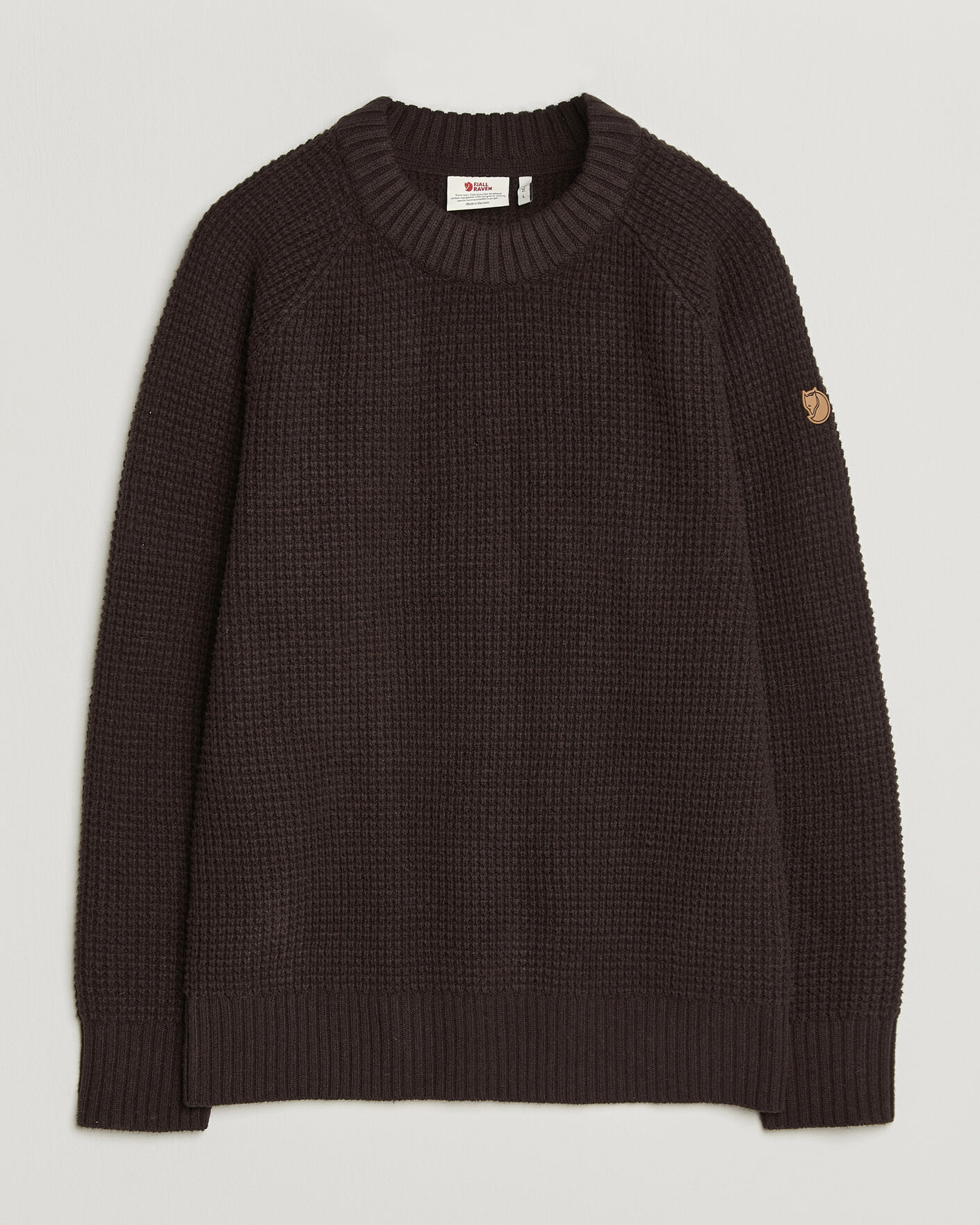 Uomini | Maglieria | Fjällräven | Övik Wool Waffle Knit Black Oak