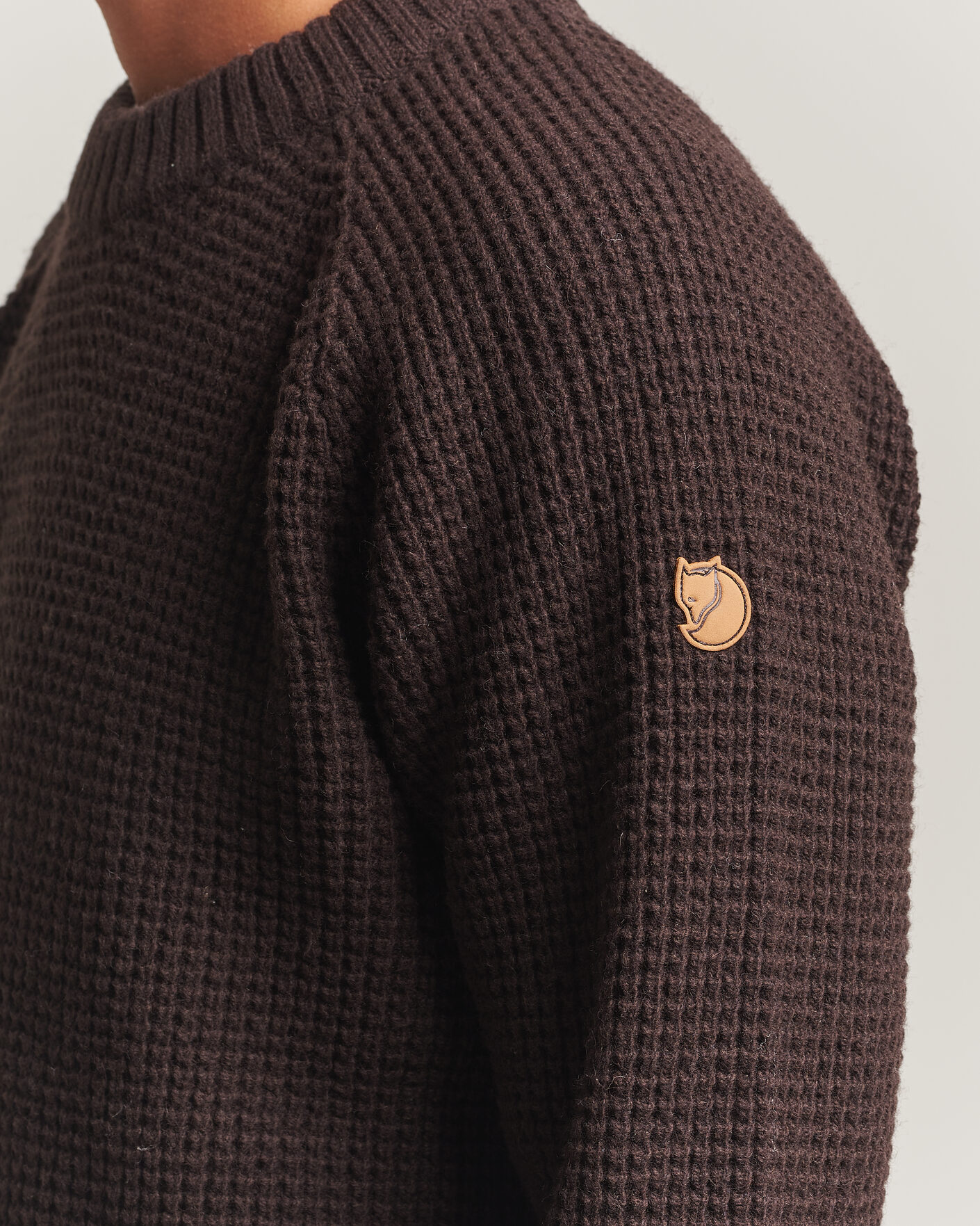 Uomini | Maglieria | Fjällräven | Övik Wool Waffle Knit Black Oak
