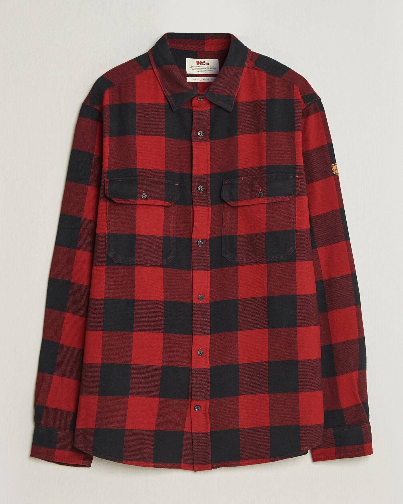 Uomini | Camicie | Fjällräven | Övik Heavy Flannel Shirt Red/Black
