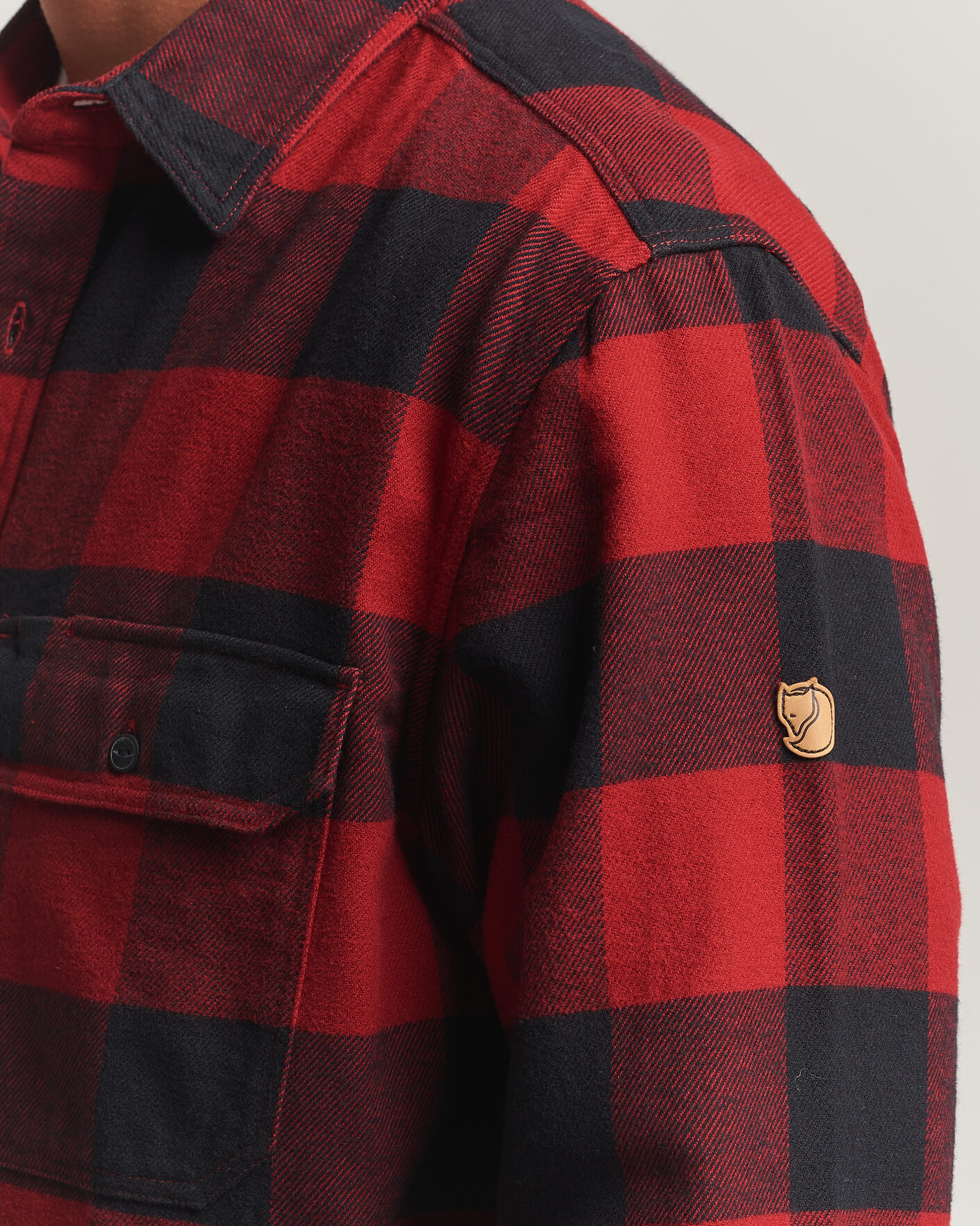 Uomini | Camicie | Fjällräven | Övik Heavy Flannel Shirt Red/Black