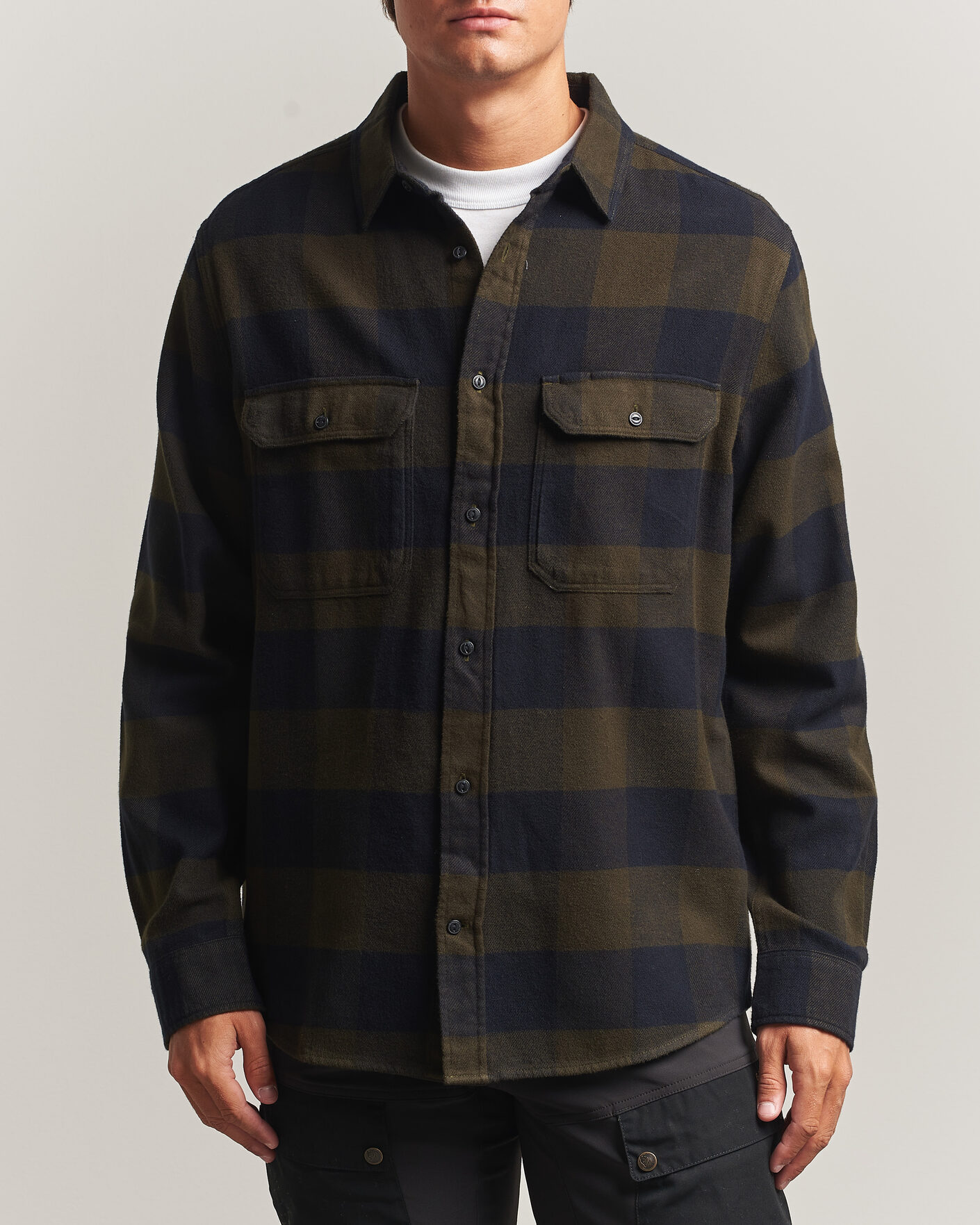 Uomini | Camicie | Fjällräven | Övik Heavy Flannel Shirt Deep Forest