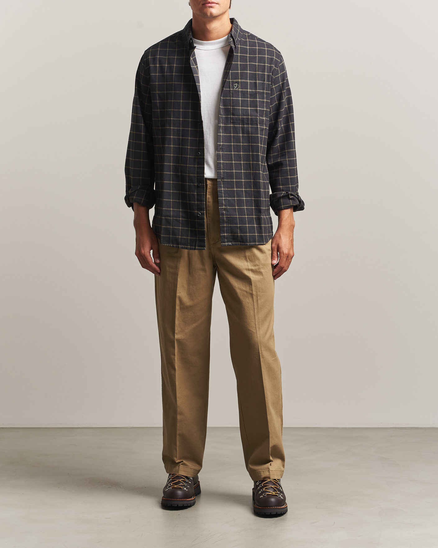 Uomini | Camicie | Fjällräven | Övik Flannel Shirt Dark Grey
