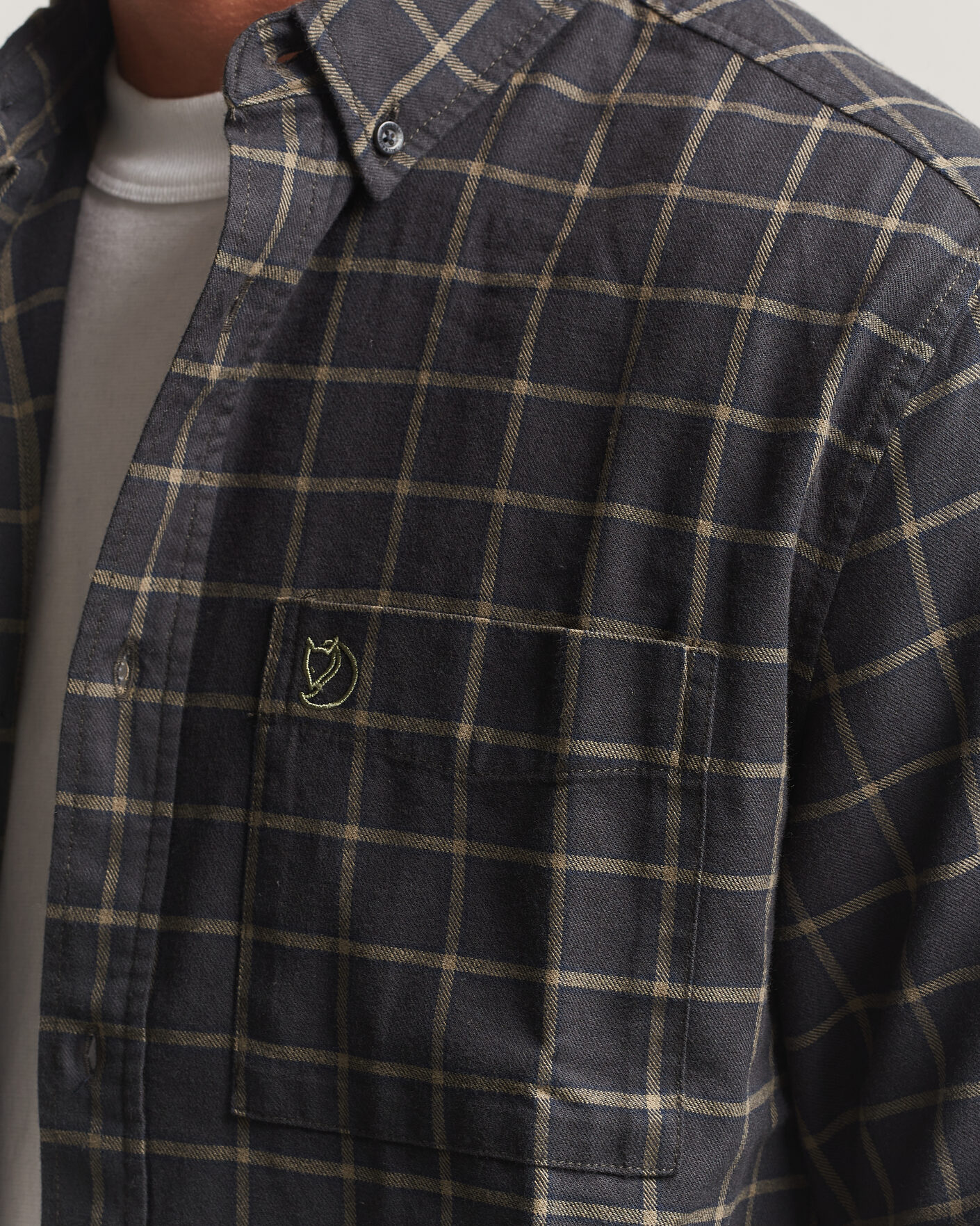 Uomini | Camicie | Fjällräven | Övik Flannel Shirt Dark Grey