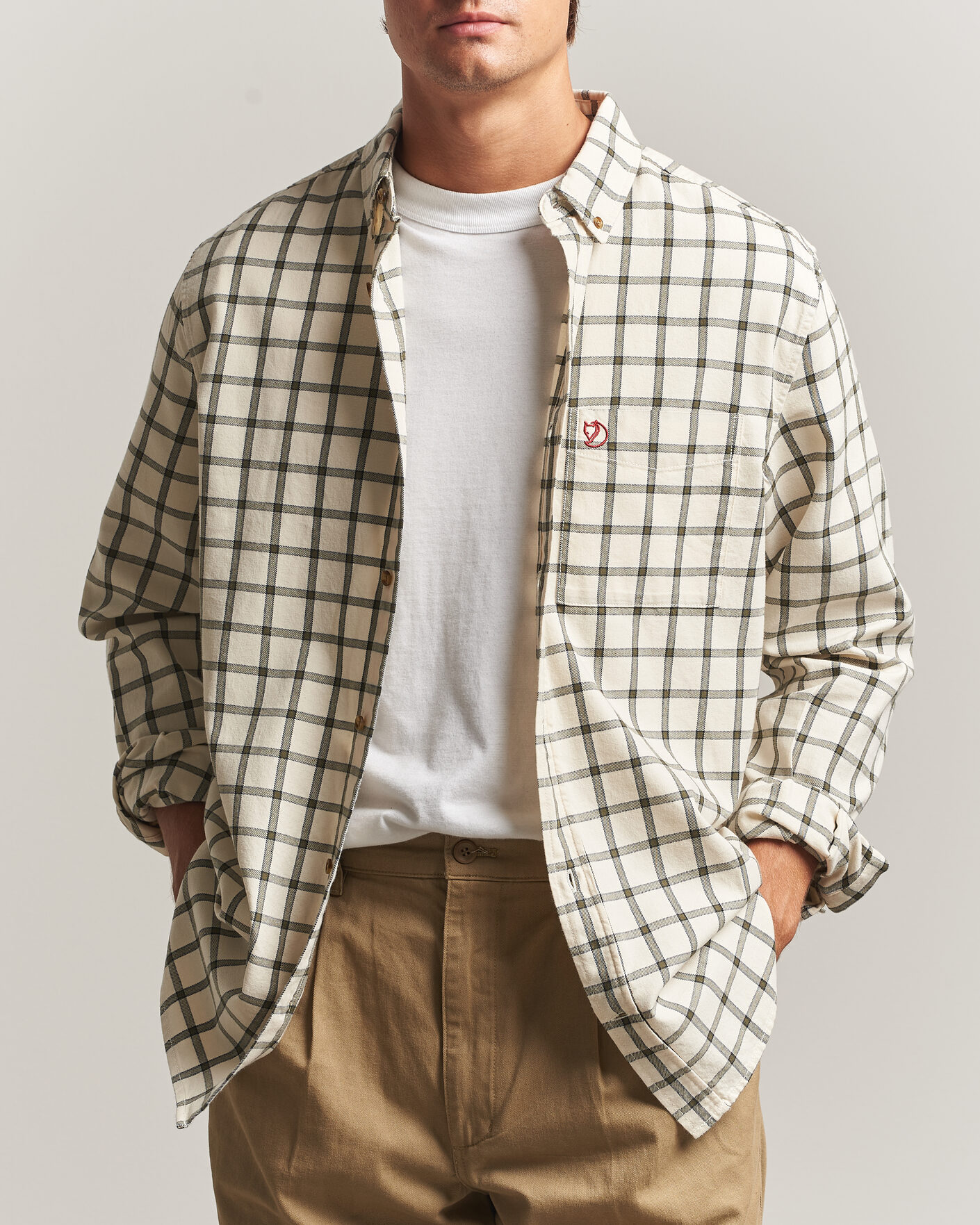 Uomini | Camicie | Fjällräven | Övik Flannel Shirt Chalk White