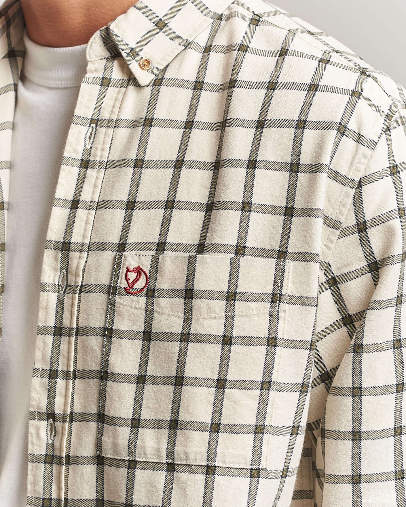 Uomini | Camicie | Fjällräven | Övik Flannel Shirt Chalk White