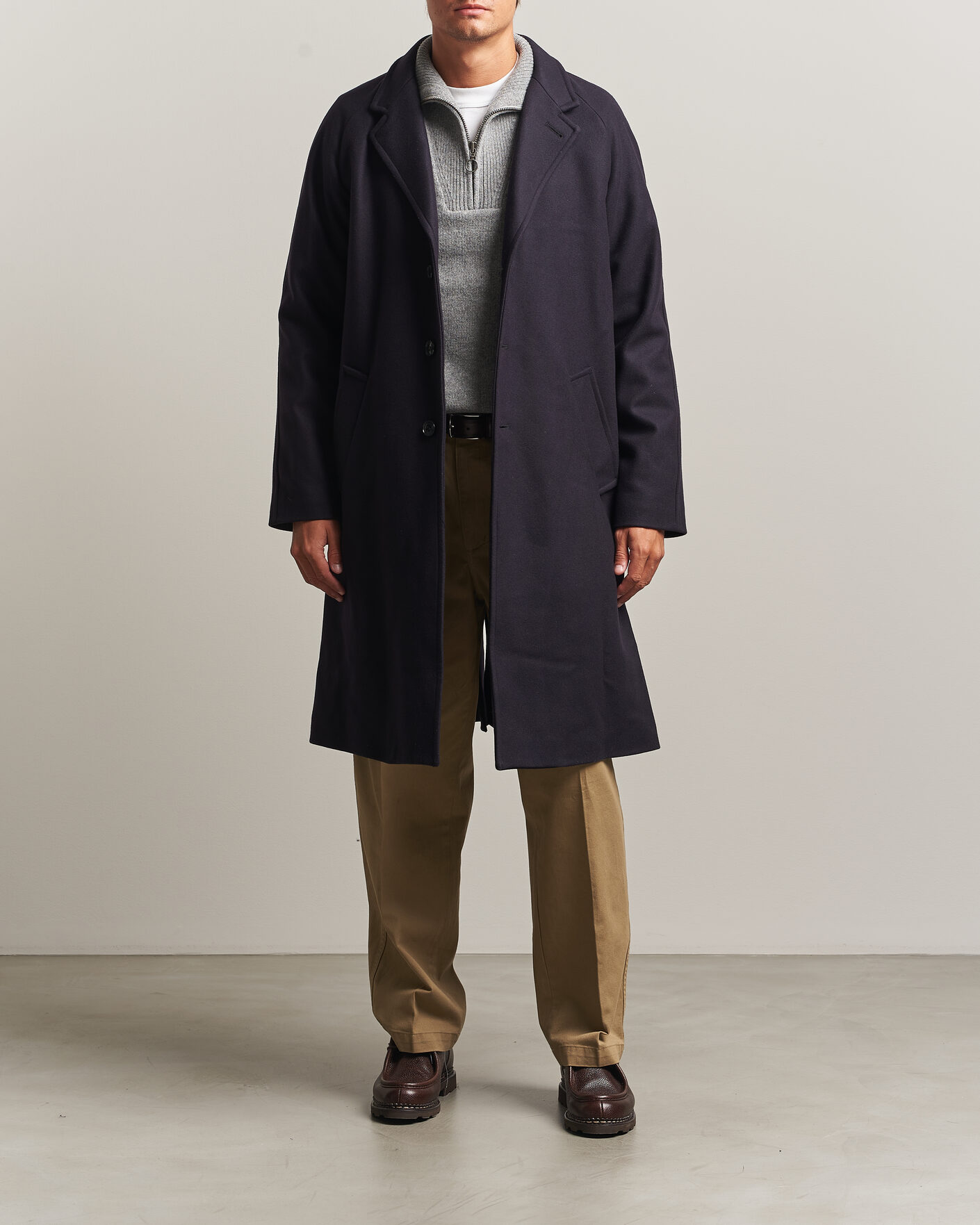 Uomini | Giacche | Gloverall | Chesterfield Wool/Cashmere Refined Coat Navy