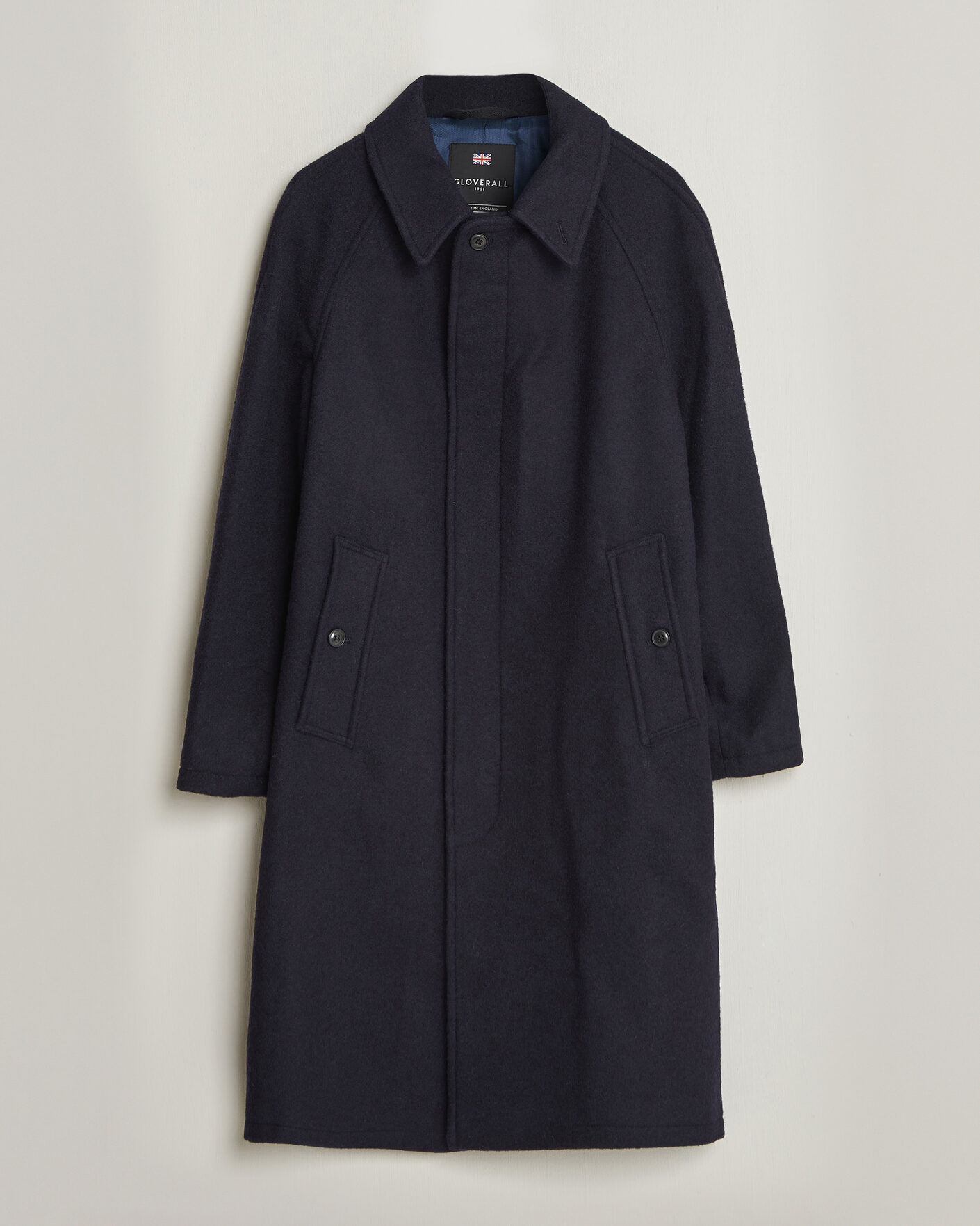 Uomini | Giacche | Gloverall | Hynes Wool Coat Navy