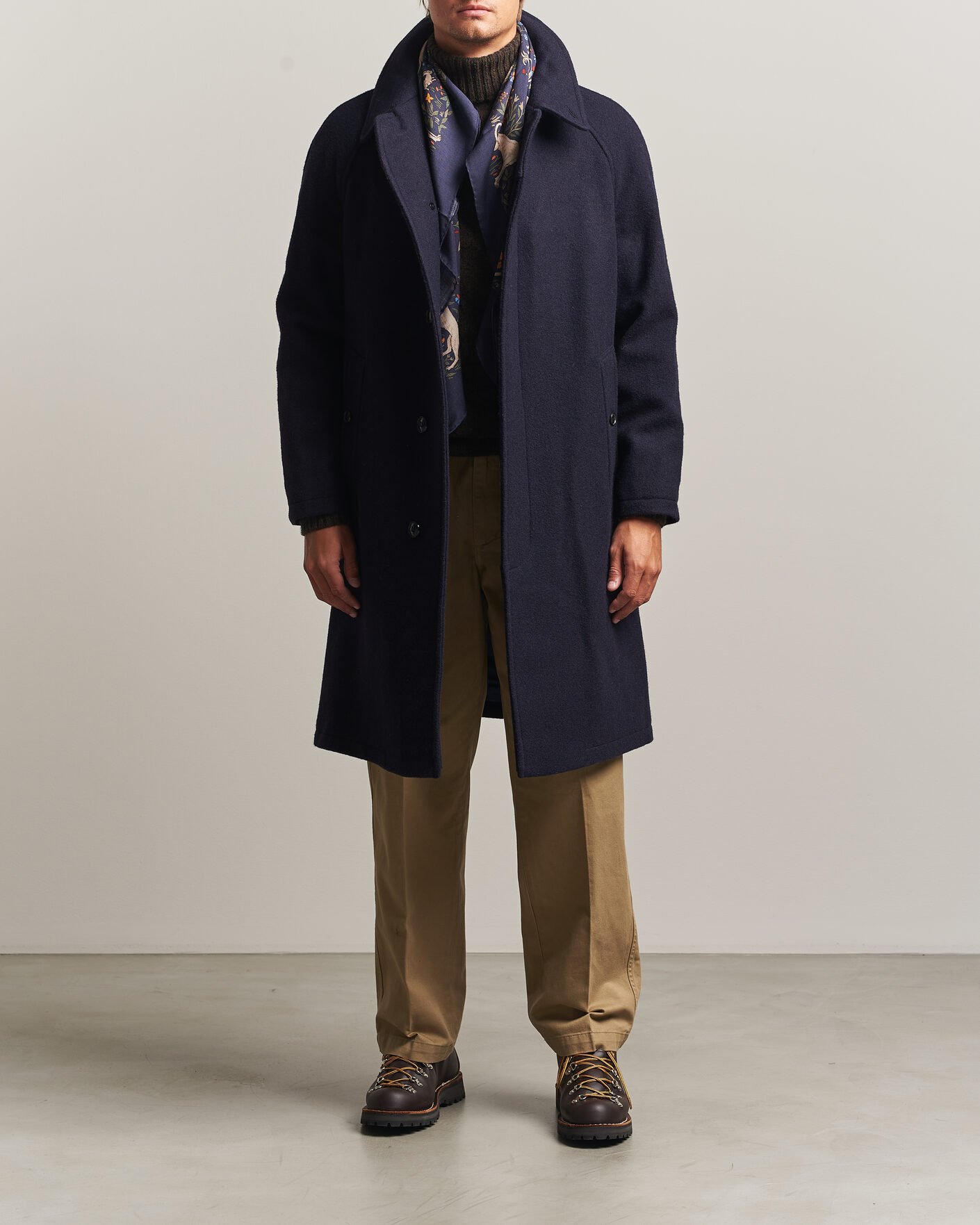 Uomini | Giacche | Gloverall | Hynes Wool Coat Navy
