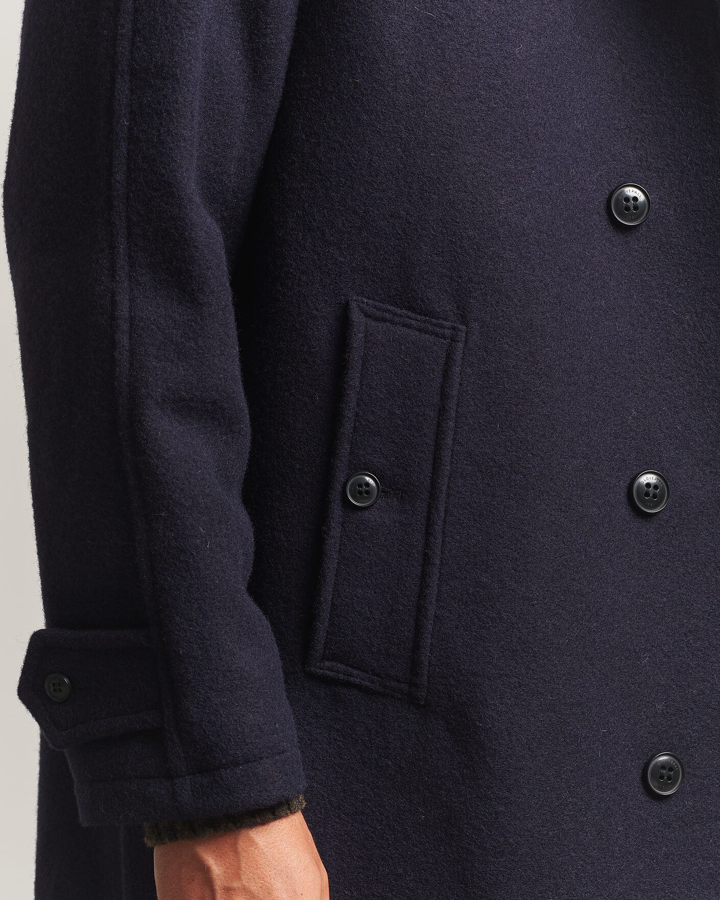 Uomini | Giacche | Gloverall | Hynes Wool Coat Navy