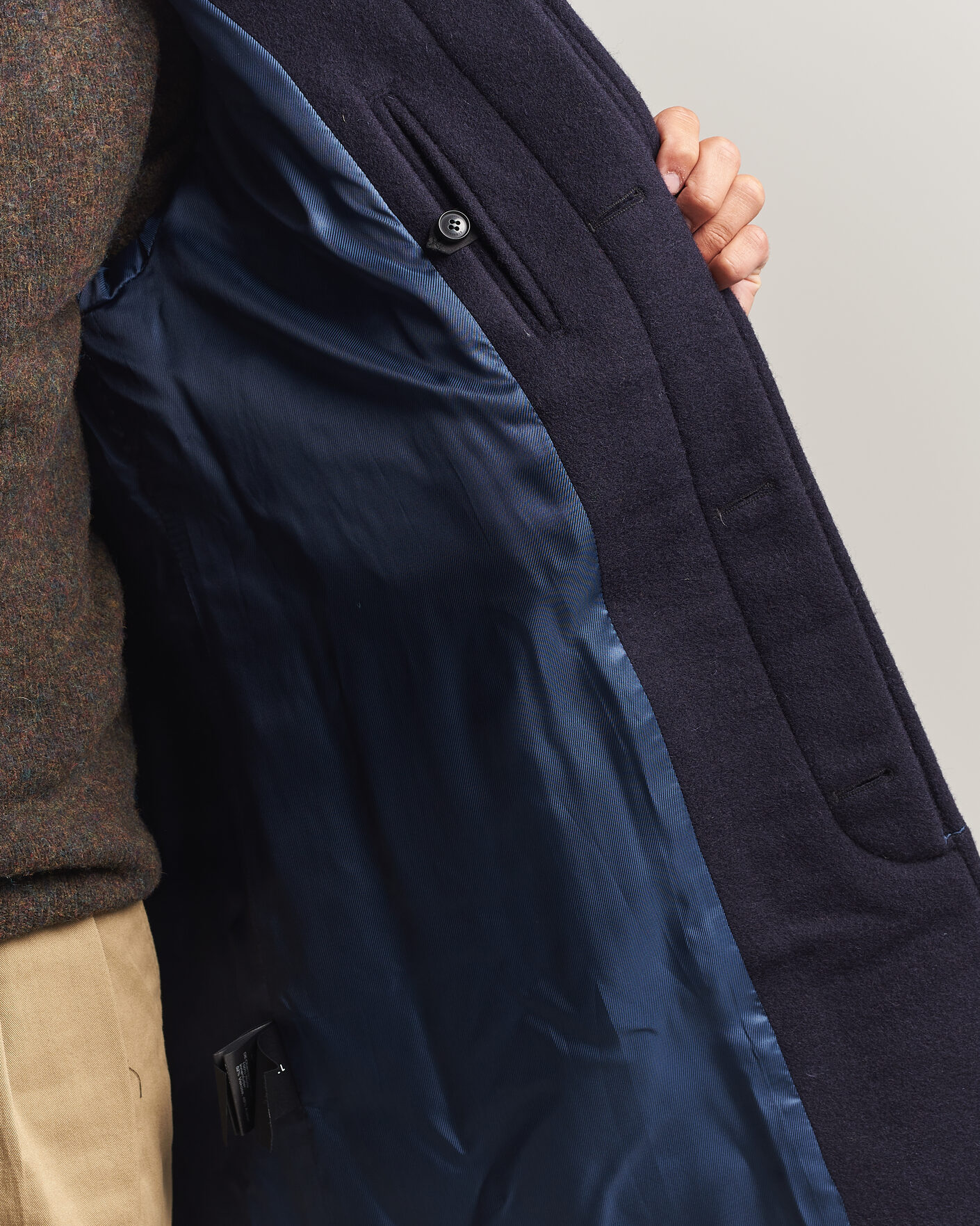 Uomini | Giacche | Gloverall | Hynes Wool Coat Navy