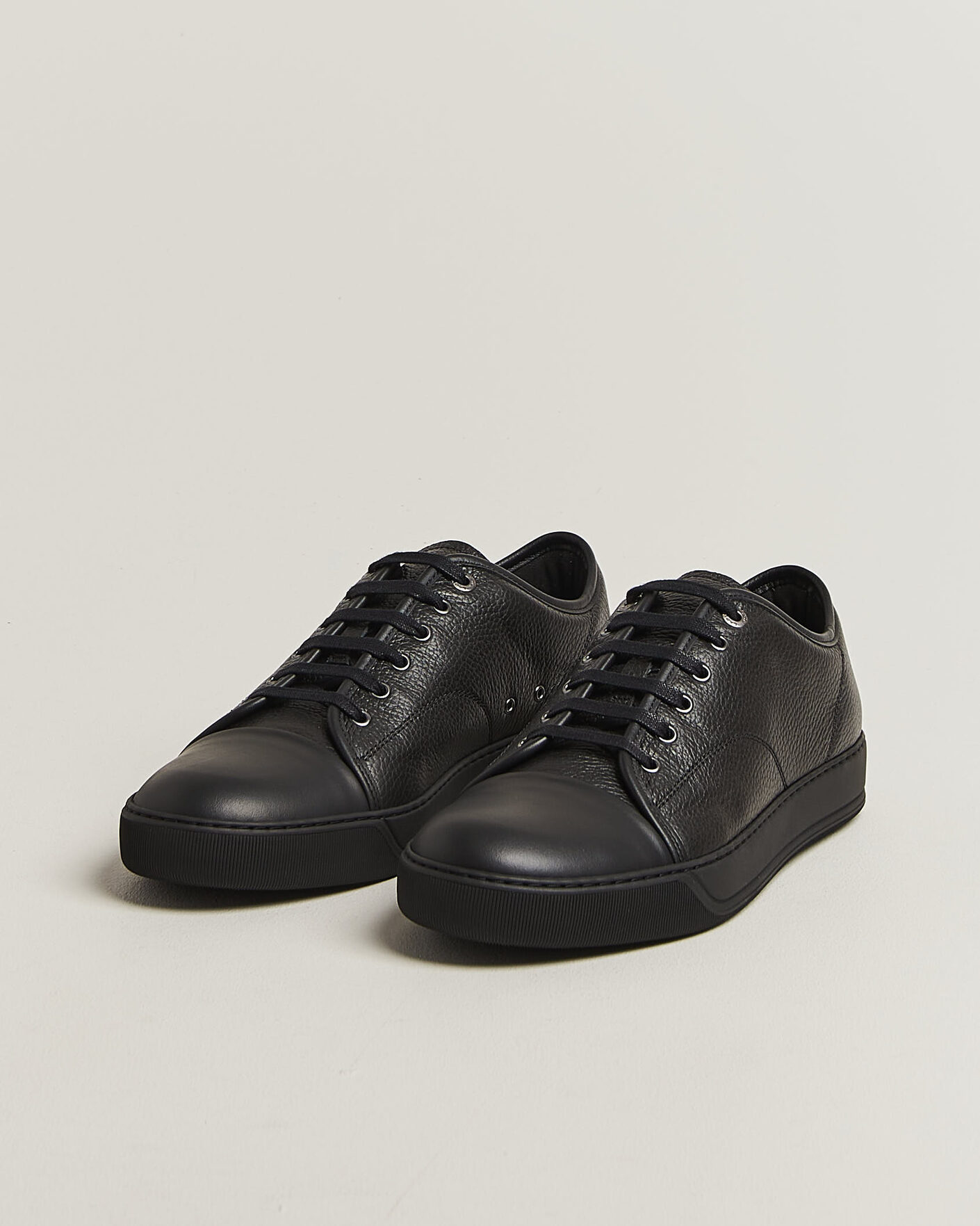 Uomini | Sneakers | Lanvin | DBB1 Grain Leather Cap Toe Sneaker Black