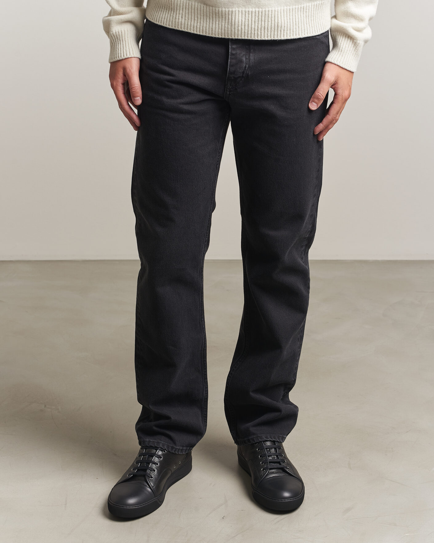 Uomini | Sneakers | Lanvin | DBB1 Grain Leather Cap Toe Sneaker Black