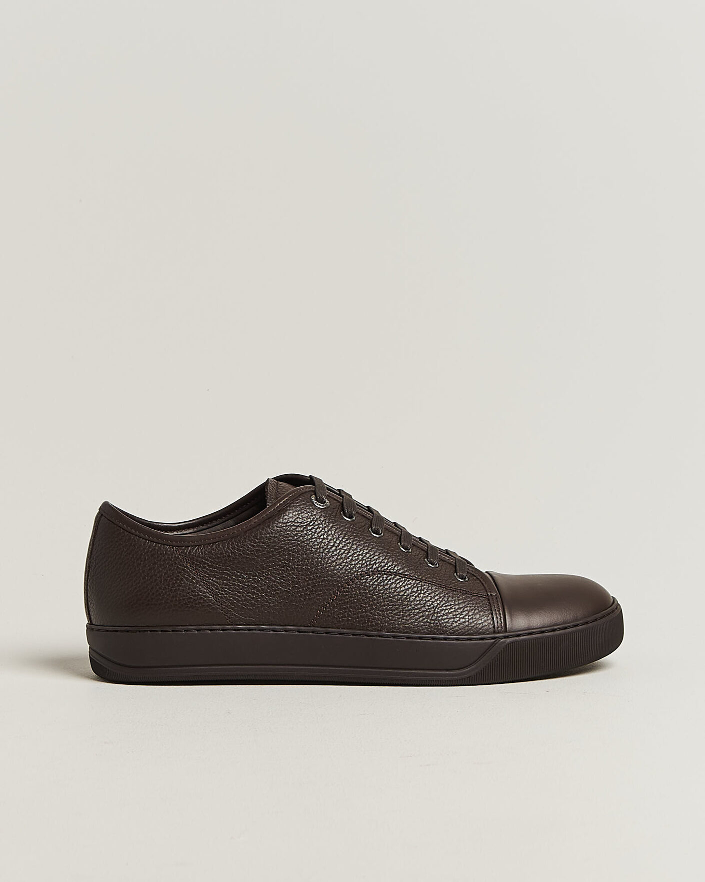 Uomini | Sneakers | Lanvin | DBB1 Grain Leather Cap Toe Sneaker Brown