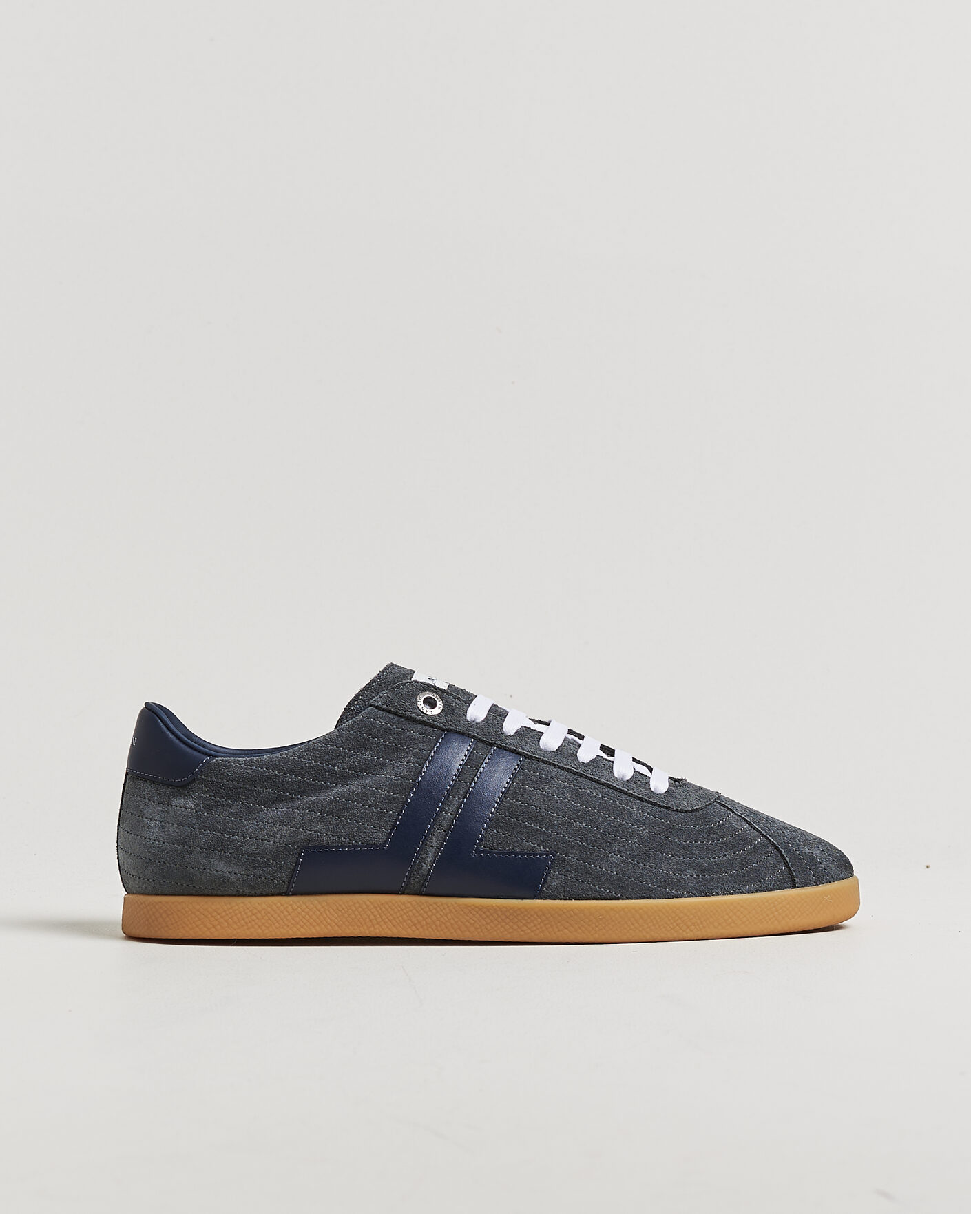Uomini | Sneakers | Lanvin | Glen Leather Sneakers Grey/Navy